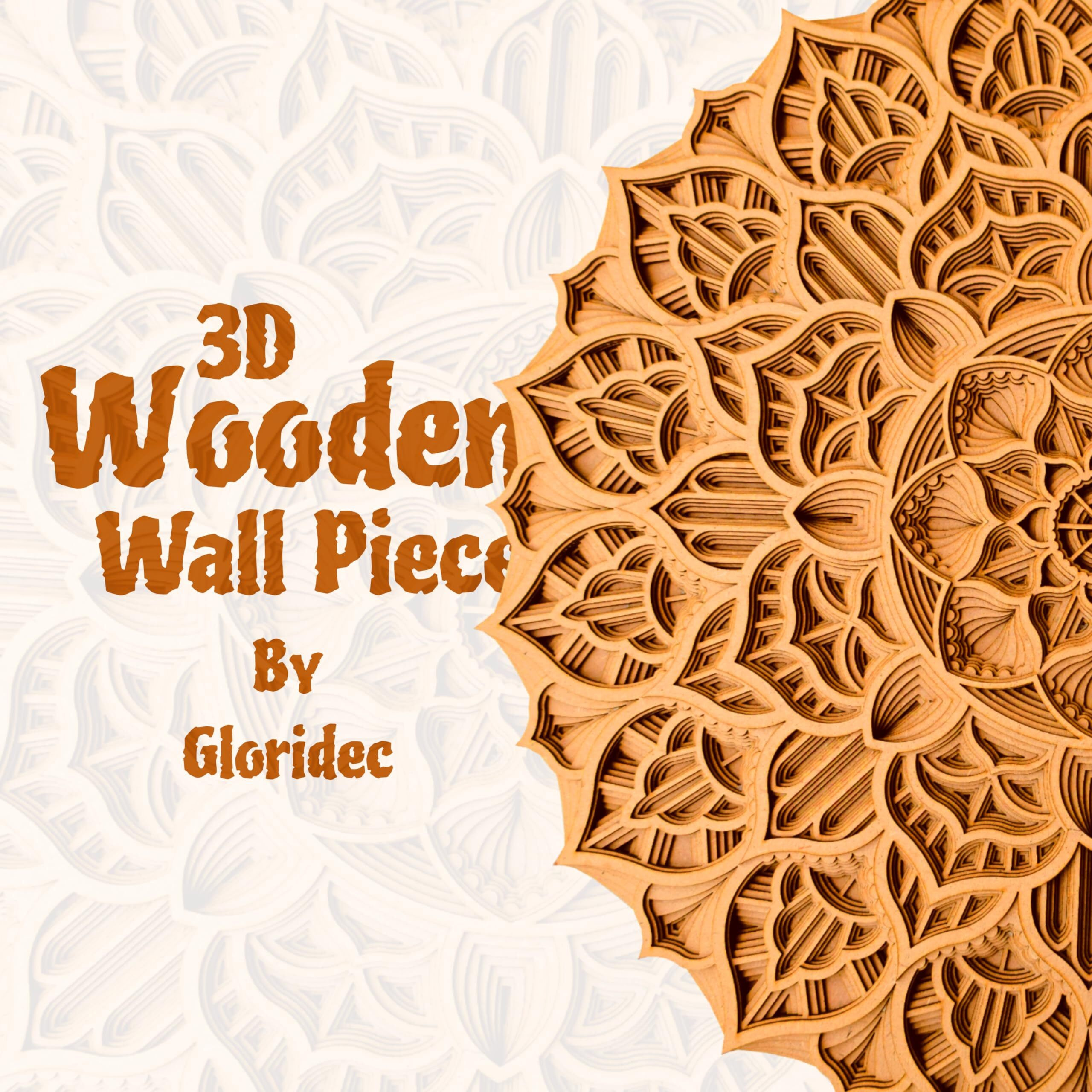 Gloridec Wooden Multilayered 3D Decorative Mandala Wall Decor | Decorative Round Mandla Wall Art For Living Room Wall Hanging Home Decor | Rm08 (12" X 12" Inch)