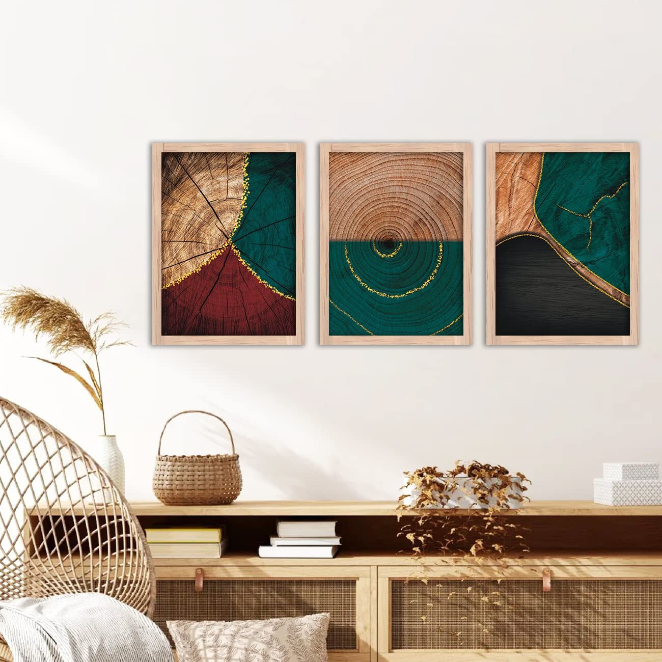 Kalit Kala Decor - Paintings Modern Art Wall Decor Framed Paintings For Bedroom Room Living Room - Framed Wall Posters/Paintings With Frame - Paintings For Wall Decoration, Set Of 3 (Modern0010)