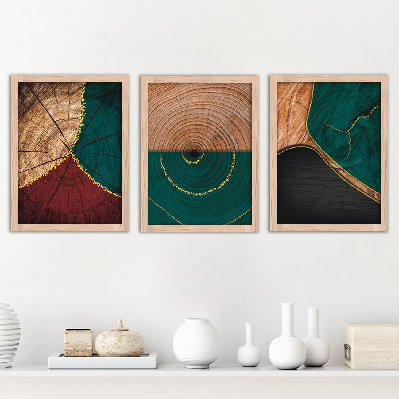 Kalit Kala Decor - Paintings Modern Art Wall Decor Framed Paintings For Bedroom Room Living Room - Framed Wall Posters/Paintings With Frame - Paintings For Wall Decoration, Set Of 3 (Modern0010)