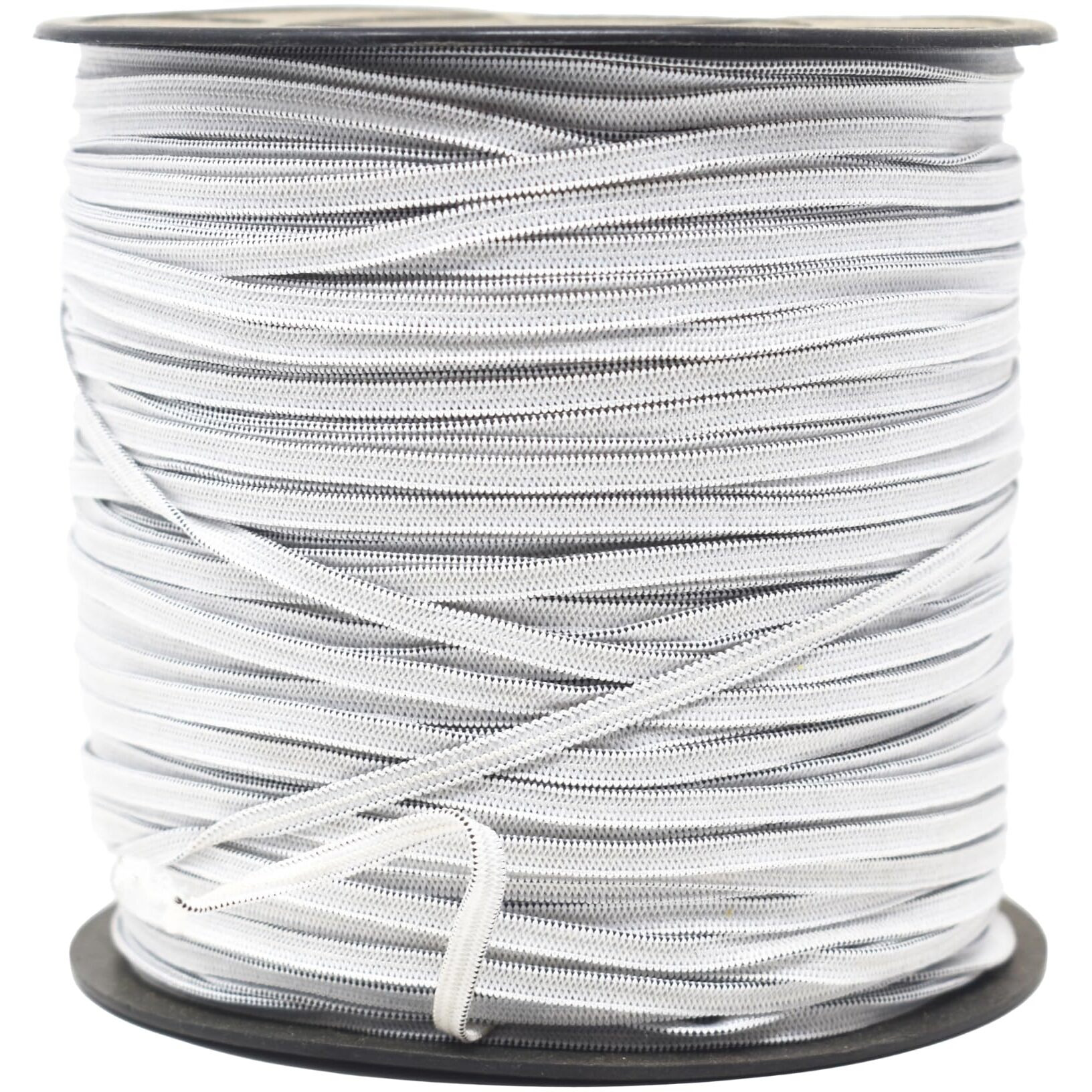 Ampereus Elastic Thread | Multi-Purpose Elastic Roll For Tailoring -Pack Of | Stretchable Elastic For Tailoring Materials | Elastic For Sewing, Crafting, And Garments | 300 Meter (White, 3 Mm)