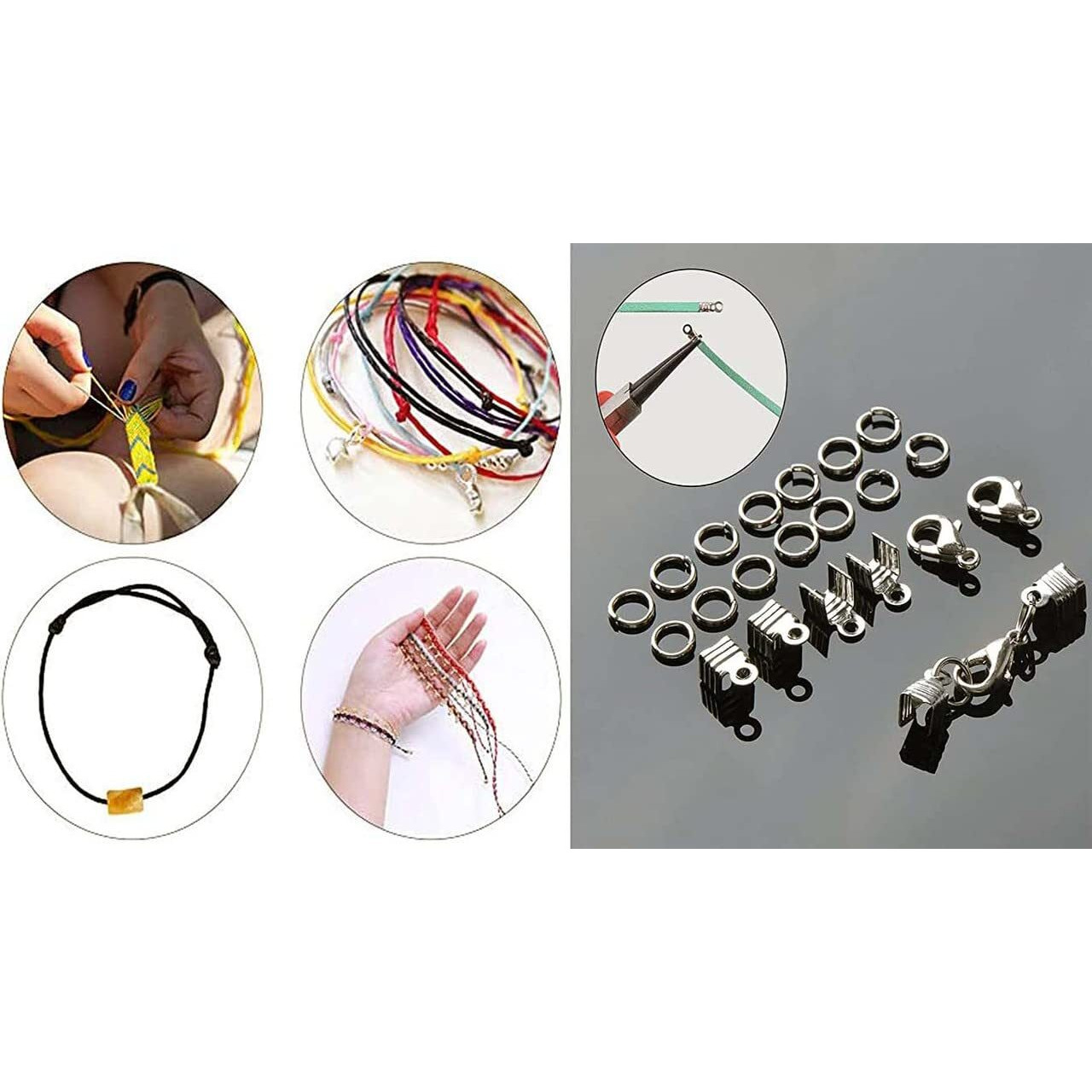 Diy Crafts 12 Mtr Kit, Random, 5X Necklace Sample 1-120 Yards Waxed Polyester Cord Thread Beading String For Bracelet Necklace Jewelry Making Macrame Supplies Lobst (12 Mtr Kit, Random)