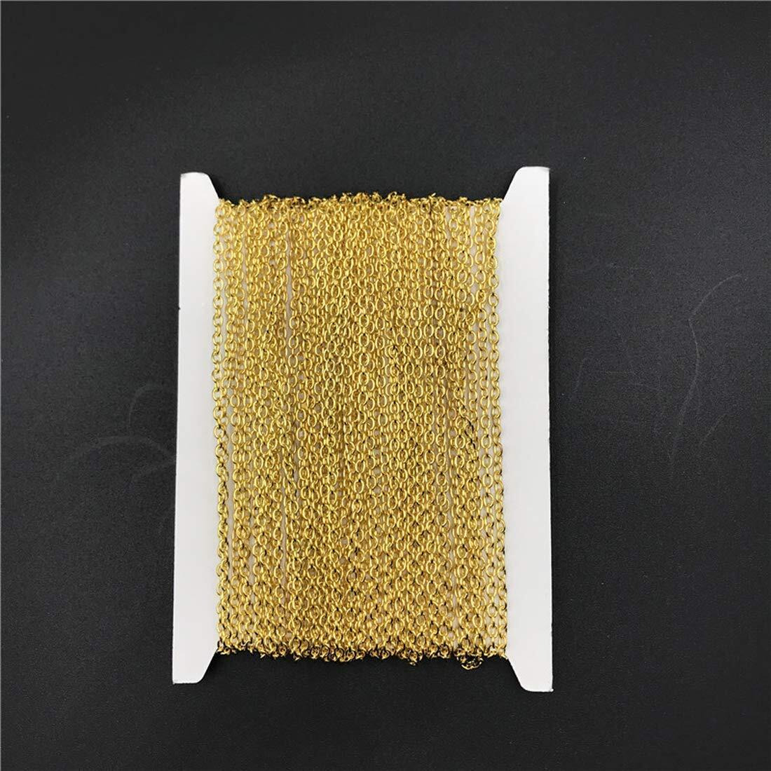 Diy Crafts Pack Of 10 Mtr 10X1, Rhodium Package Include As Title, 10M/Roll Diameter Mm Iron Metal Chains Bulk Necklace Components G(Pack Of 10 Mtr 10X1, Rhodium Package Include As Title)