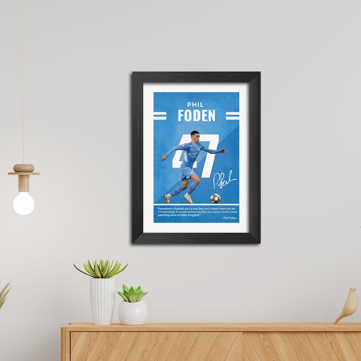 Tenorarts Phil Foden Poster Frame City Laminated Photo Print Framed Painting With Matt Finish Black Texture (12 Inches X 9Inches)