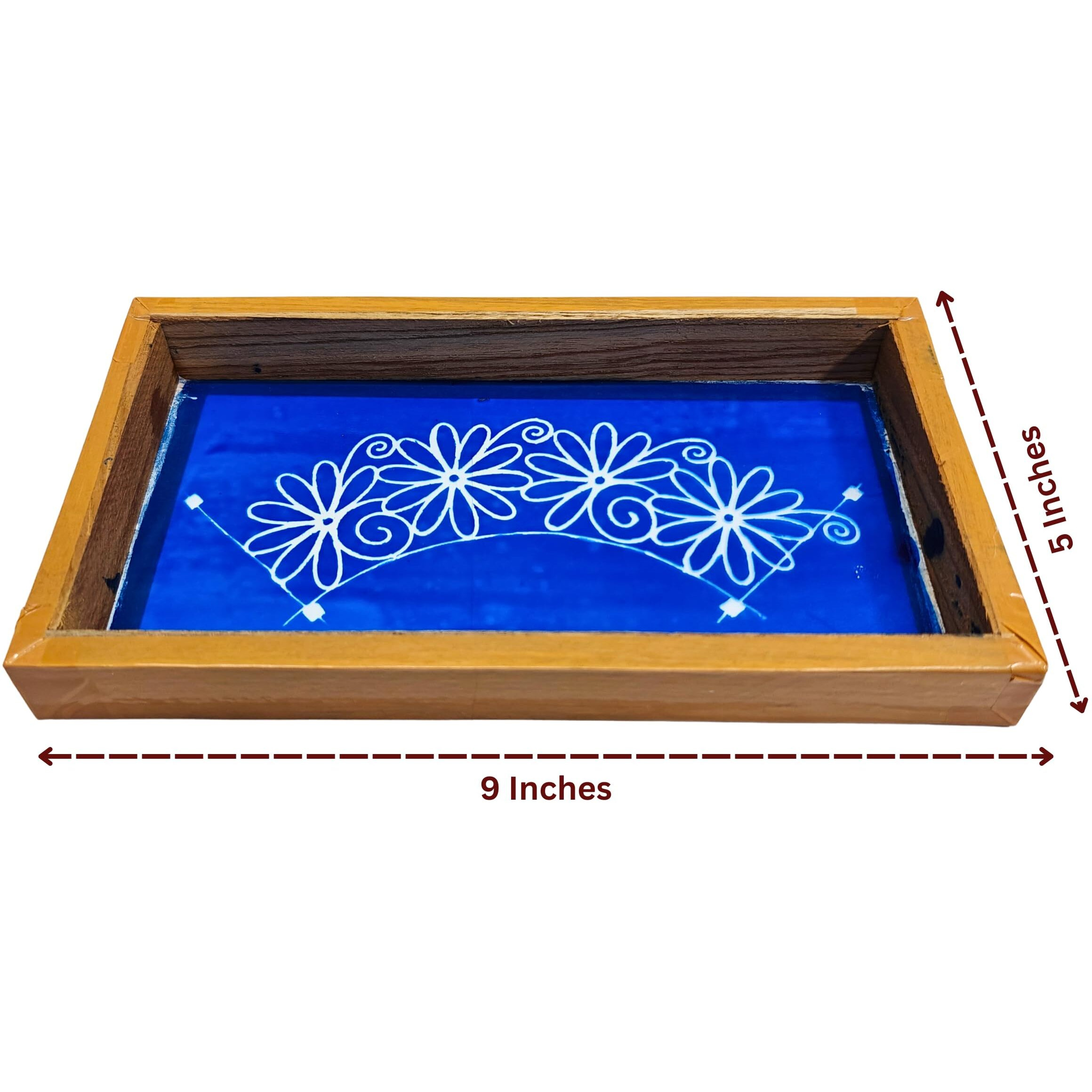 Anciently Semi Curved Flower Design Rangoli Stencil Wooden, Rangoli Sacha Wooden, 1 Piece (9X5 Inches)