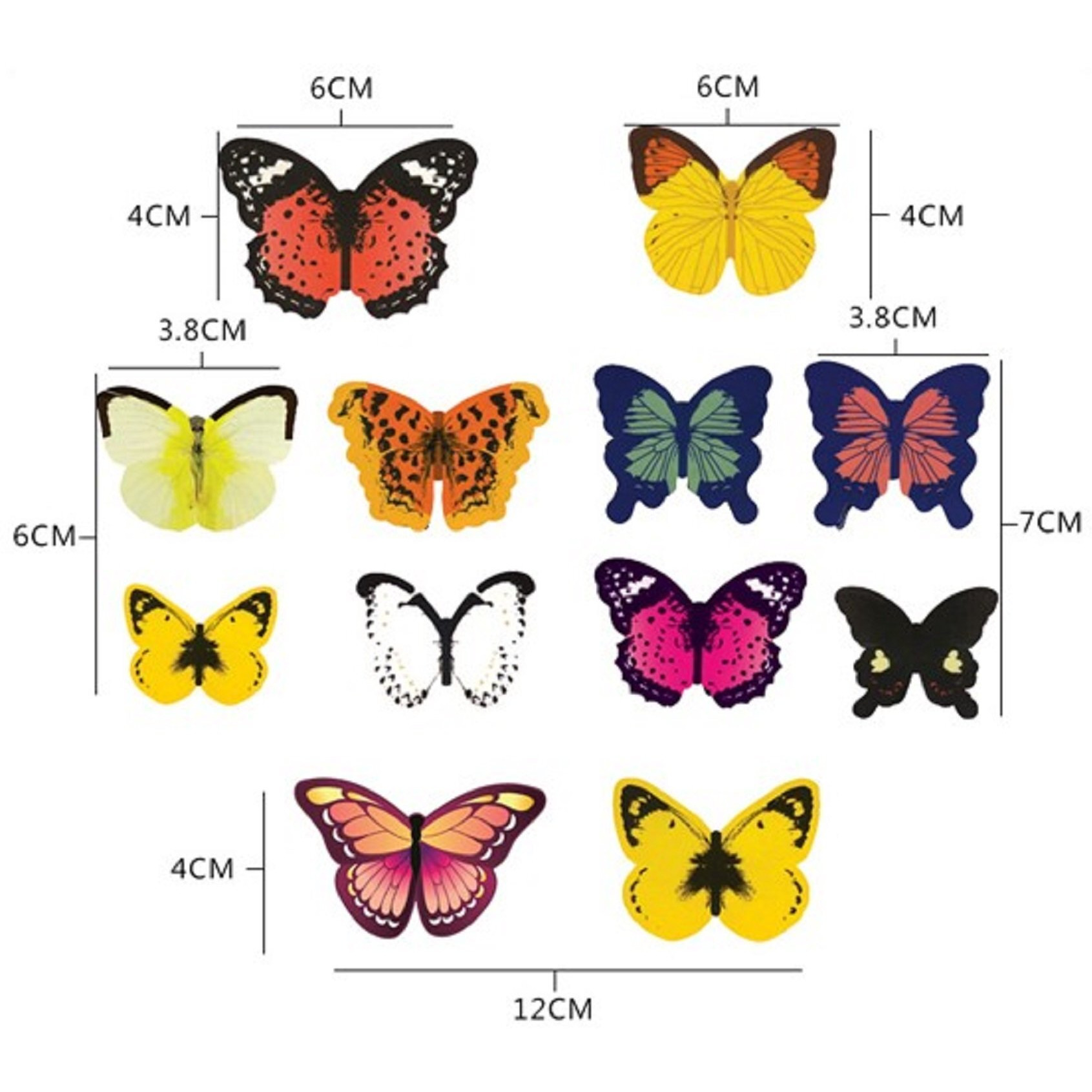 Jaamso Royals Butterfly Stickers For Wall, Butterfly Decoration Items, Butterfly Stickers, Butterfly Wall Decor, Butterflies, Butterflies For Wall Decoration (21 Cm X 30 Cm)