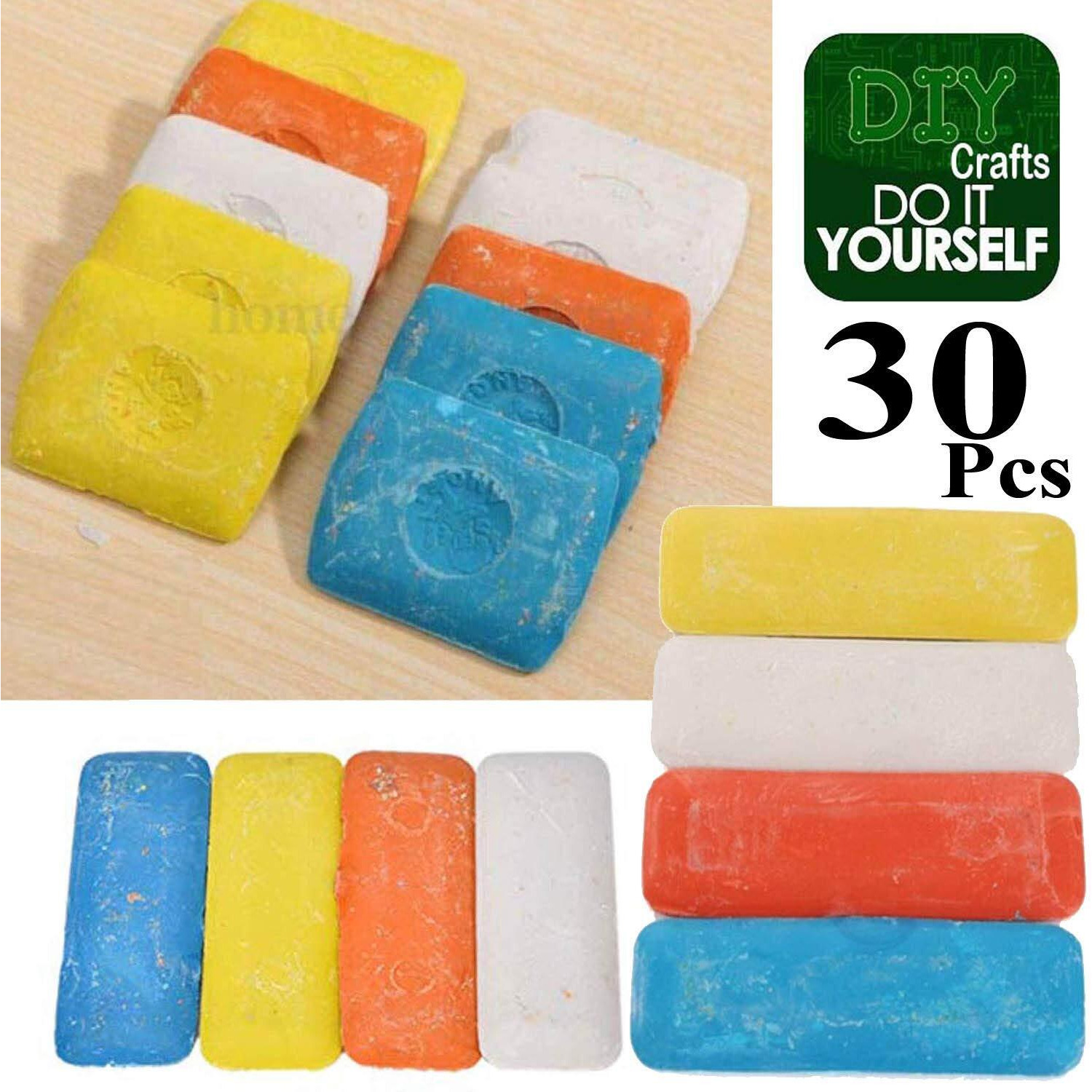 Diy Crafts Pack Of 40 Pc, Shade No  4, Tailor's Chalk Lot For Sewing Crafts ~ Random White Red & Blue For Tail (Pack Of 40 Pc, Shade No  4)