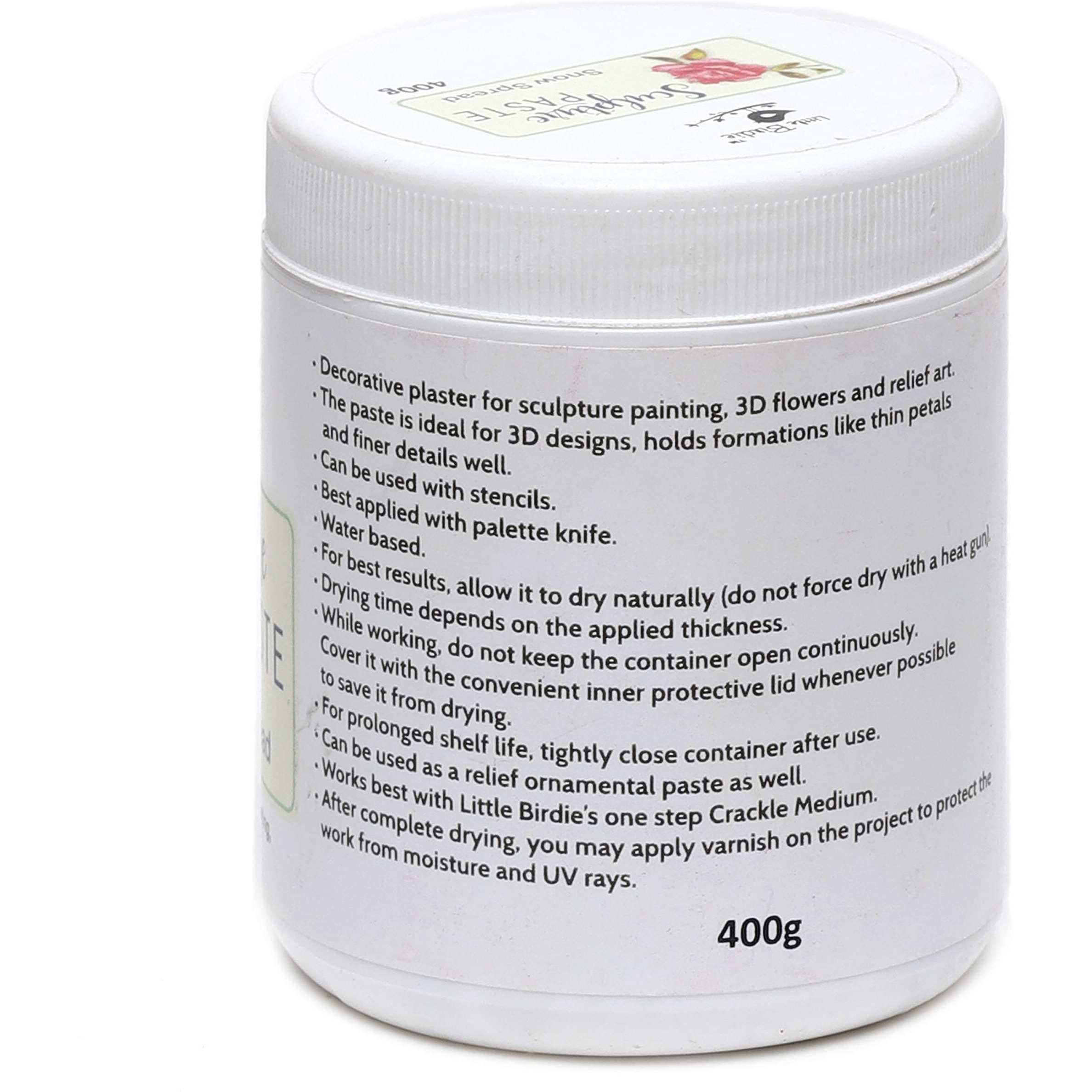 Little Birdie Sculpture Paste (400 Gm, Snow Spread) | For Sculpture Painting, 3D And Relief Art | Diy Art And Craft