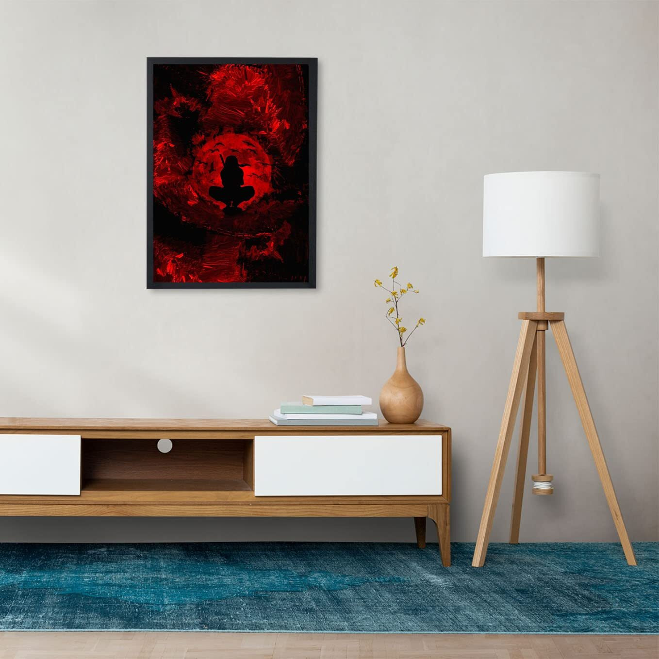 Soulabiti Naruto Itachi Uchiha Of The Hidden Leaf Village Poster Wall Frame Art (12-Inches X 18-Inches, Framed With Glass) Itachi Poster|Itachi Poster Framed|Itachi Wall Frame