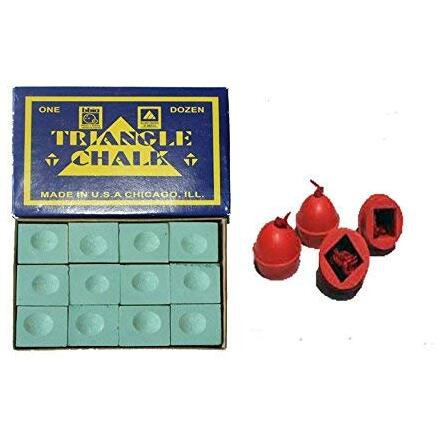 Laxmi Ganesh Billiard Pool And Snooker Green Chalk (10 Pieces) & Rubber Chalk Holder (4 Pieces)