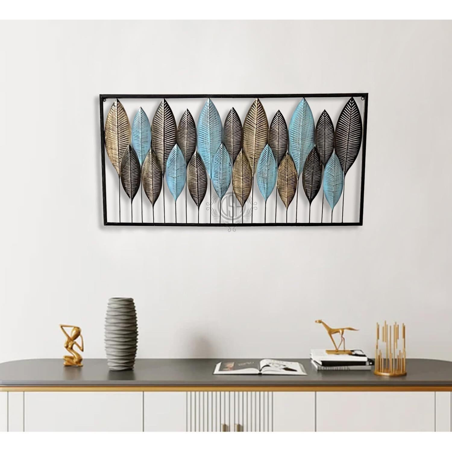 Dsh Crafting Your Curiosity Metal Wall Deco Multi Color (40X19 Inch) Wall Hanging Wall Arts For Indoor Home Office Decoration.(Wart-26-Standingleaf)