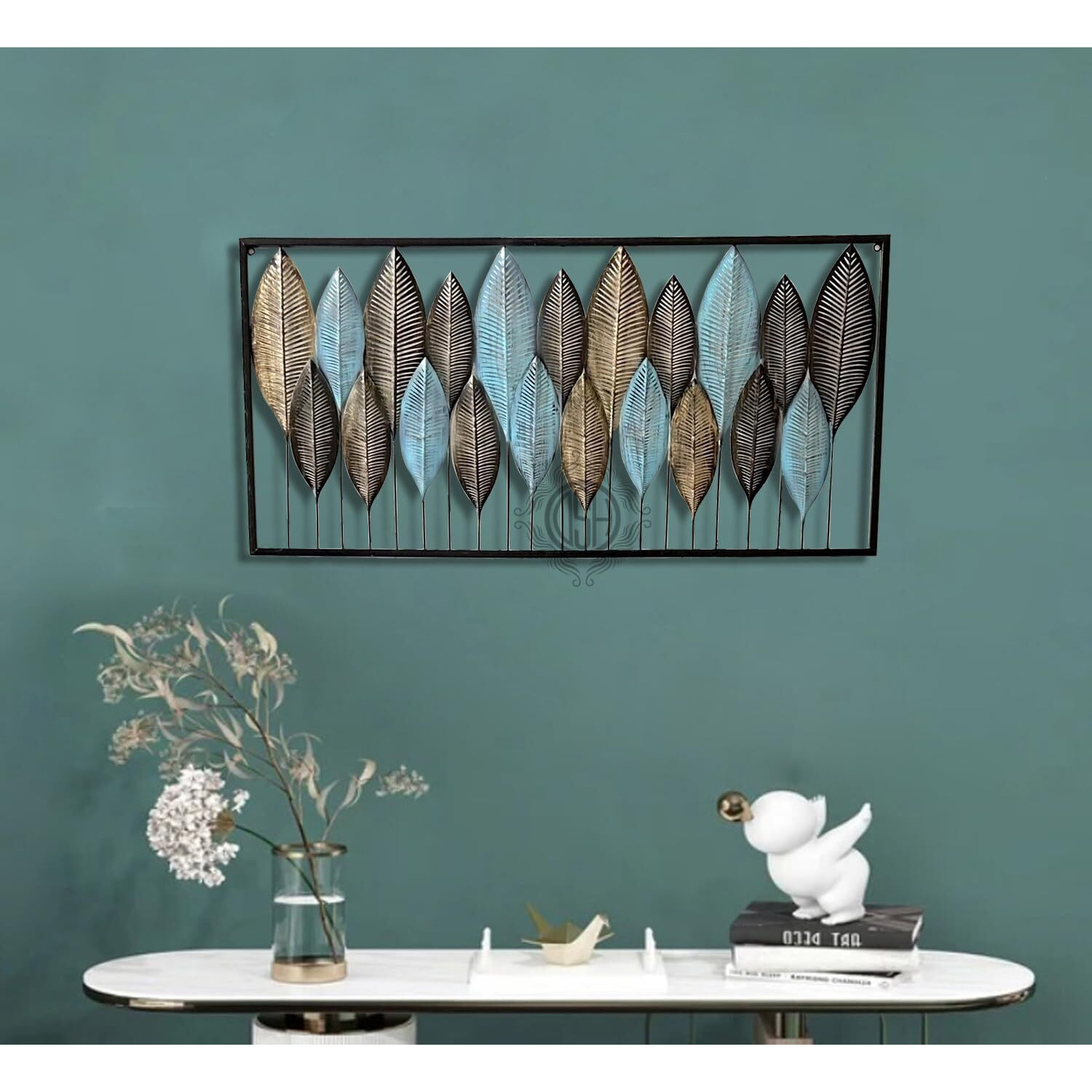 Dsh Crafting Your Curiosity Metal Wall Deco Multi Color (40X19 Inch) Wall Hanging Wall Arts For Indoor Home Office Decoration.(Wart-26-Standingleaf)
