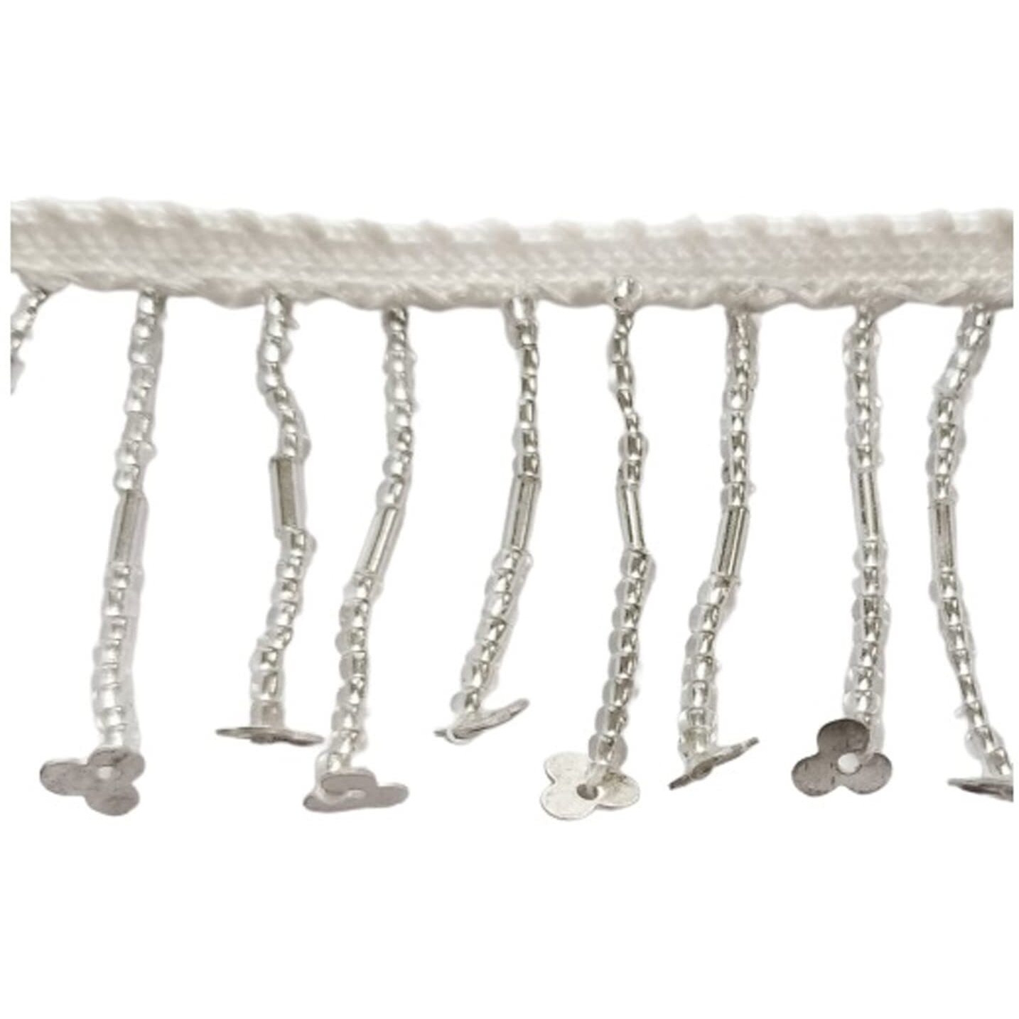 Ucc Products Silver Chir Soldi Metal Sequens Lotkan Border Lace For Dresses Sarees Lehenga Suits Blouses Dupatta Chunri & Craft (9-M, Silver) Lace Reel (Pack Of 1)