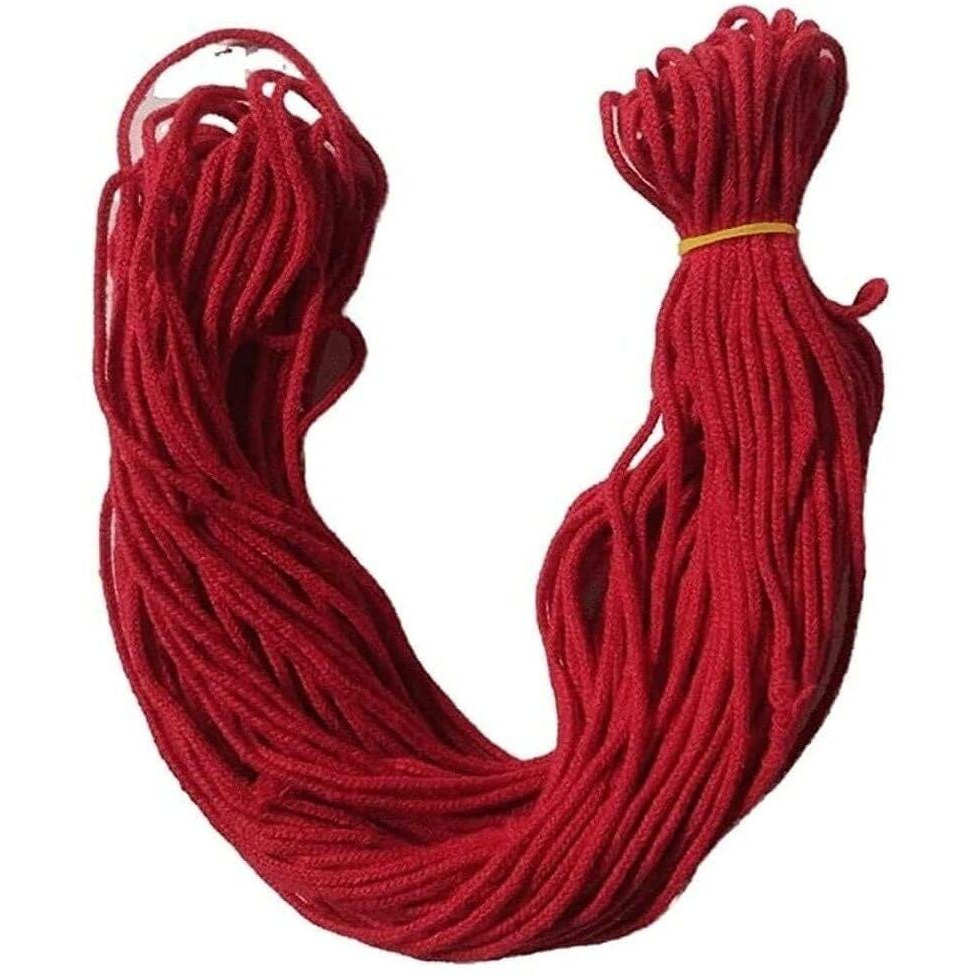 On Blow Soft Red Cotton Thread, Lal Dhaga Nazar Suraksha 20 Meters, Pack Of 3