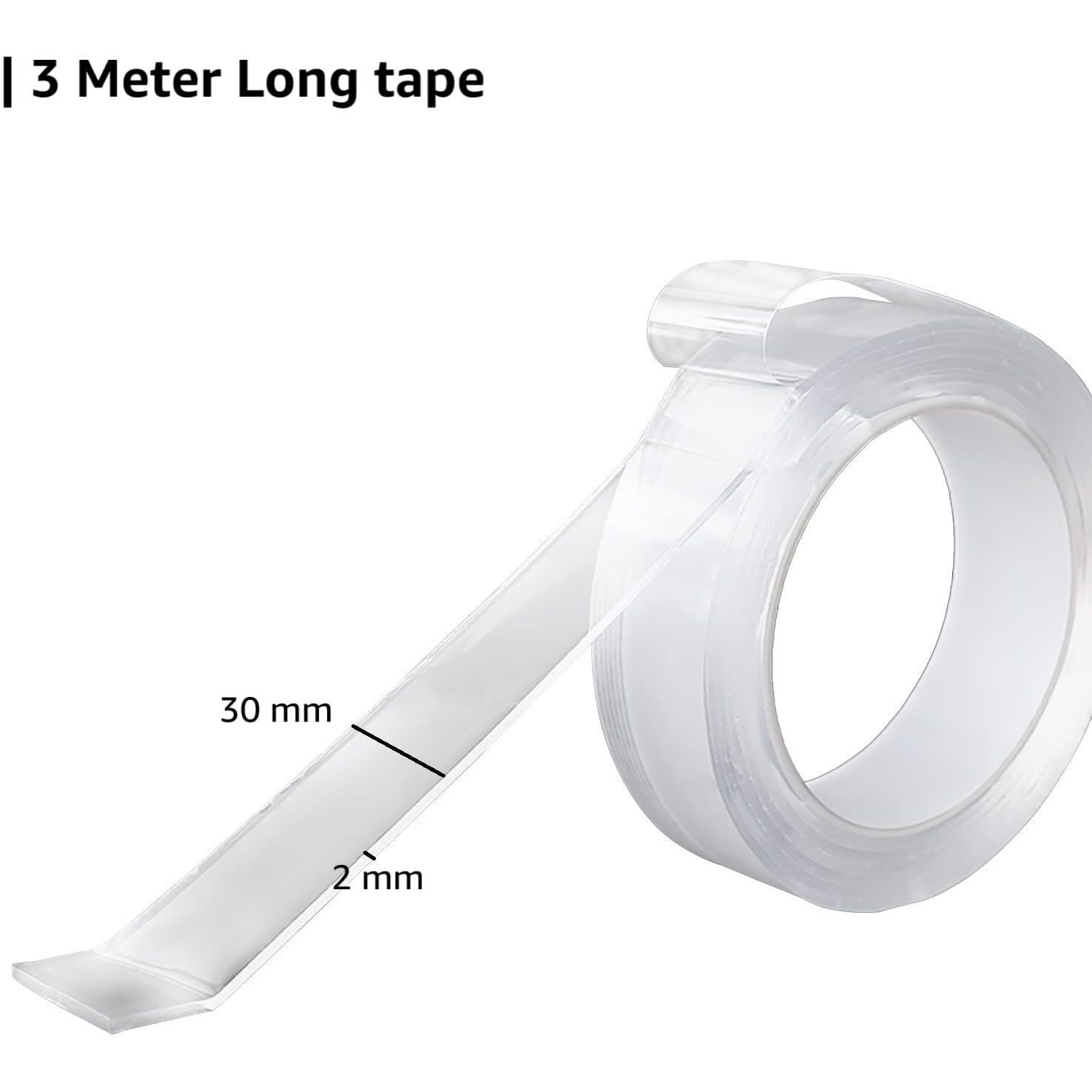 Hexwell 3 Meter Multipurpose Double Sided Tape - Adhesive Silicone Tape, Heavy Duty, Heat Resistant, Multi-Functional, Removable, Washable, Reusable Anti-Slip Gel Nano Grip Tape (3 Meter, 2)