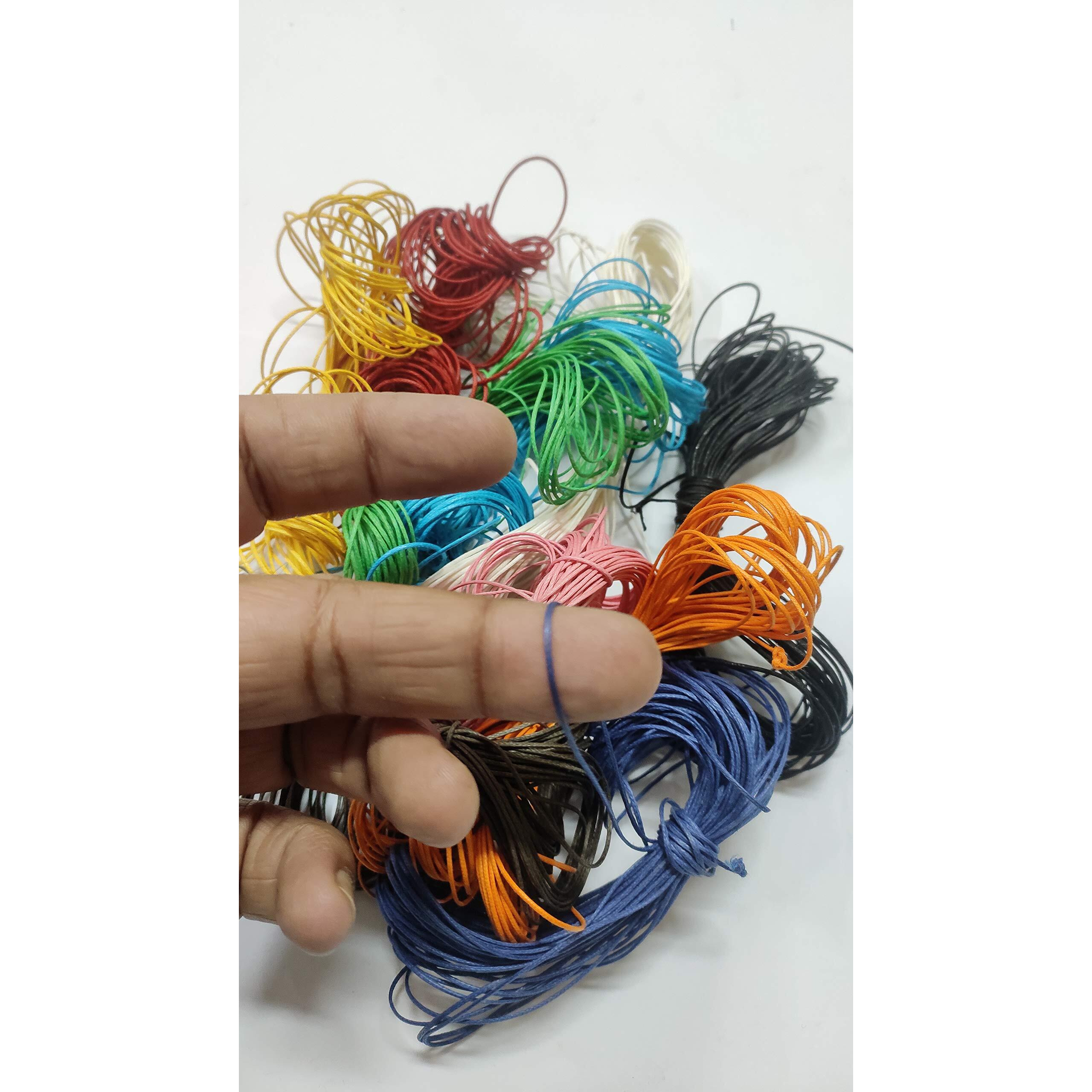 Omx Waxed Cotton Cord Wire 10 Colours, 0.5Mm - Total 100 Mtr (Colour Mix, 10Mtr Each)
