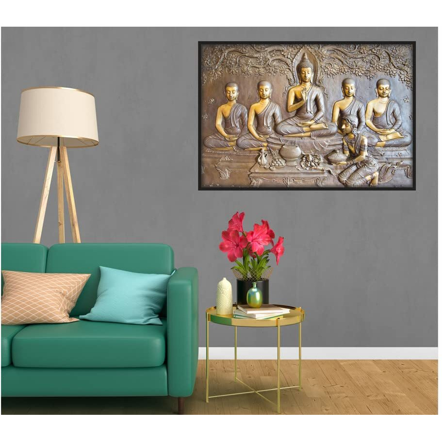 Sai Arts 3D Wall Sticker Gautam Buddha For Living Room, Office Wall Dcor Buddha Wall Art (35 X 24 Inch)
