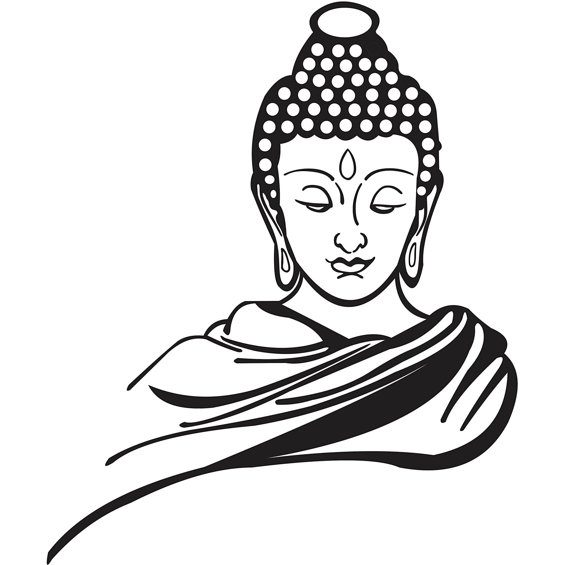 Dreamkraft Symbol Of Peace Lord Buddhawall Stickers For Home Decor,Kid's Room, Office Decor (Multicolor, Pvc Vinly, 60 Cm X 50 Cm)