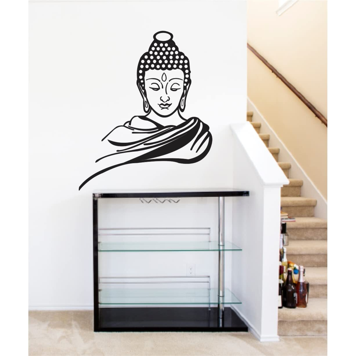 Dreamkraft Symbol Of Peace Lord Buddhawall Stickers For Home Decor,Kid's Room, Office Decor (Multicolor, Pvc Vinly, 60 Cm X 50 Cm)