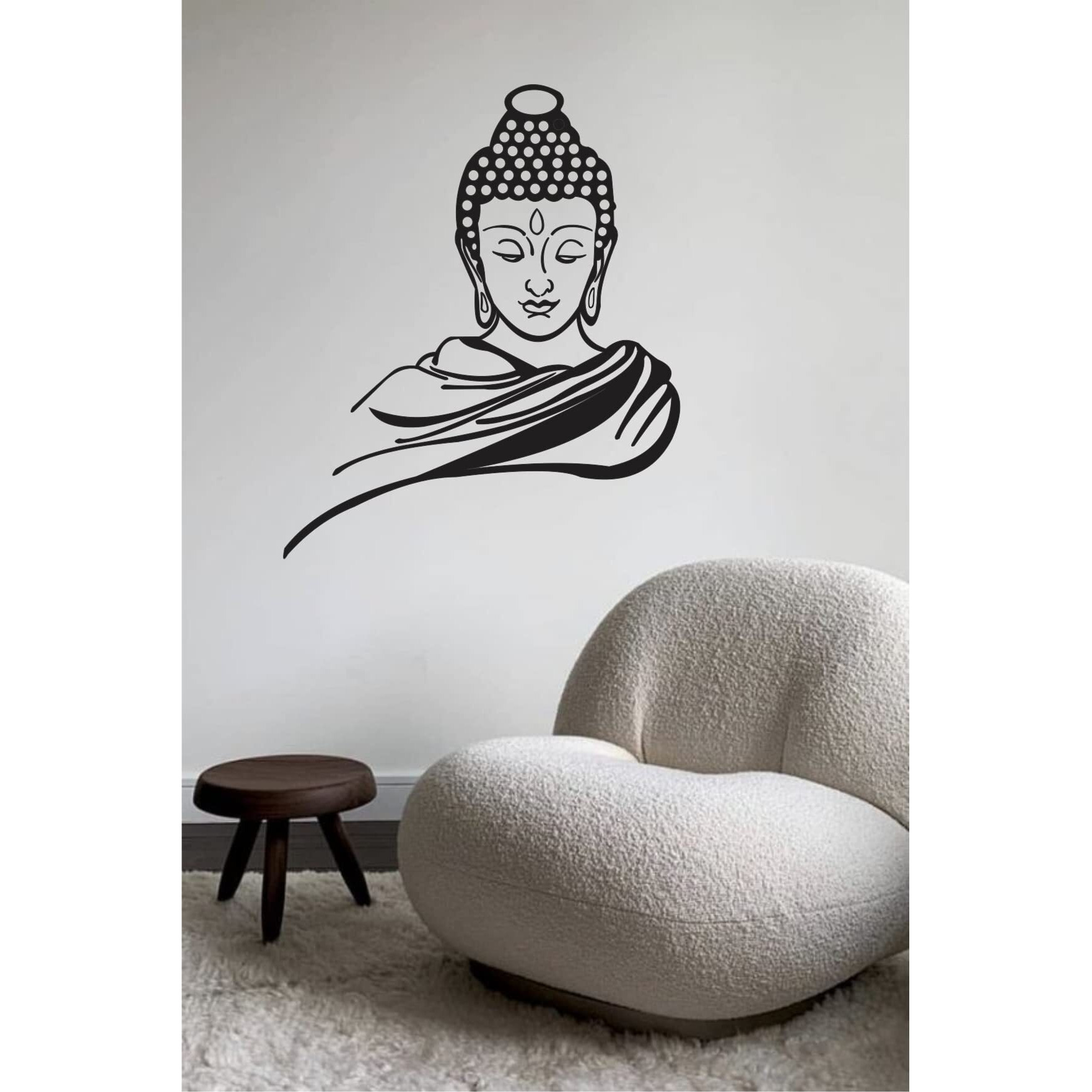 Dreamkraft Symbol Of Peace Lord Buddhawall Stickers For Home Decor,Kid's Room, Office Decor (Multicolor, Pvc Vinly, 60 Cm X 50 Cm)