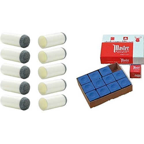 Lgb Combo Of Master Blue Chalk 12 Pcs & Slip On Tip 9Mm (10 Pcs)