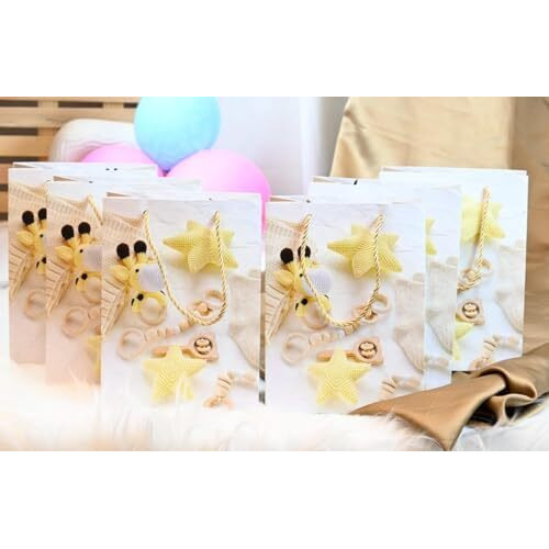 Satyam Kraft 6 Pcs Paper Bags Gift Bags Cool Design With Handle Gift Paper Bag,Christmas, Gift For Gifting, Marriage Return Gifts,Xmas,Birthday, Wedding,Party, Season's Greetings (Big) (Design 2)