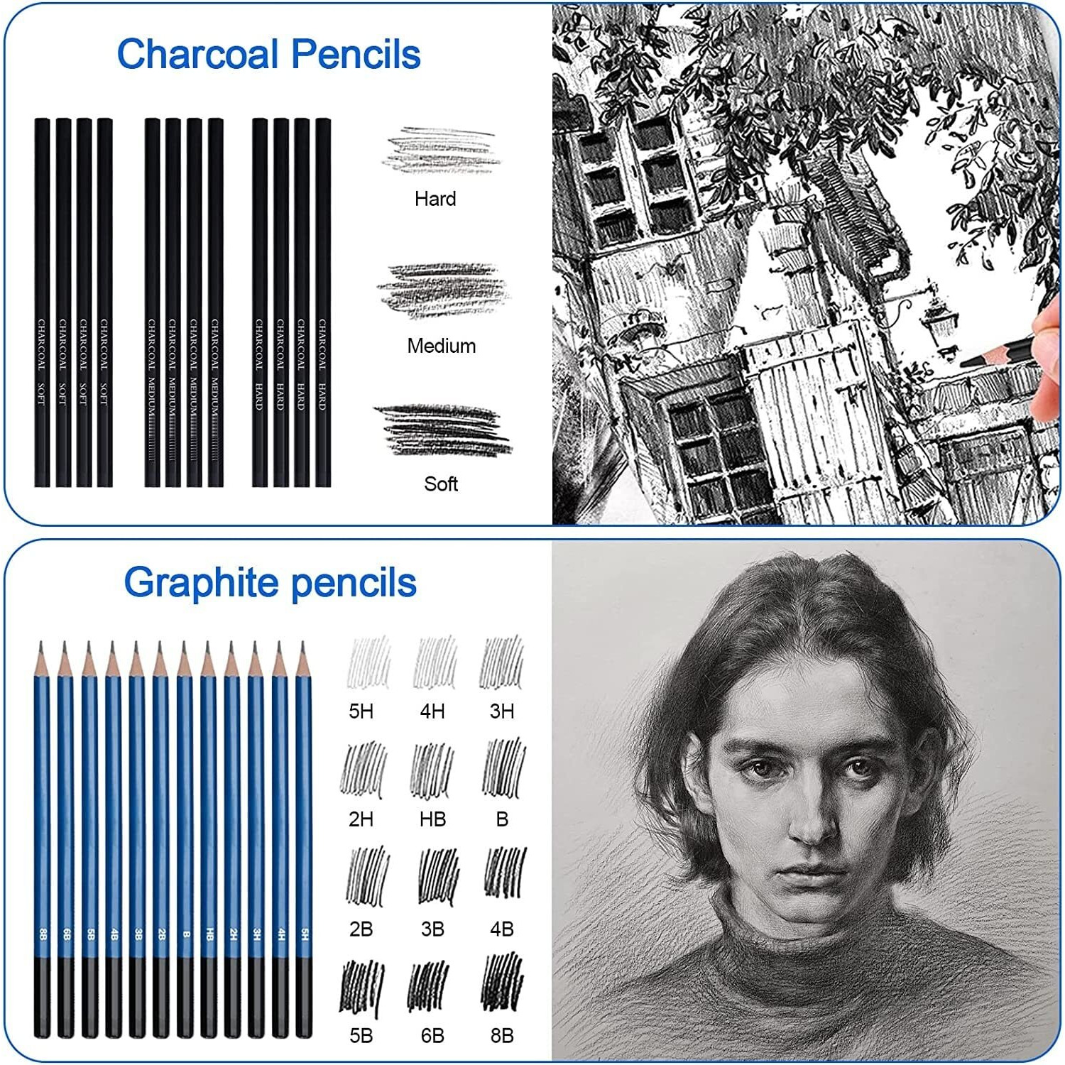 Corslet Professional 72 Art Graphite Water Colour Pencils Set Sketch Book Charcoal Metallic Watercolor Pencil Sketching Kit For Artist Kit With Case Beginners Painting Kit Coloring Set Drawing Kit
