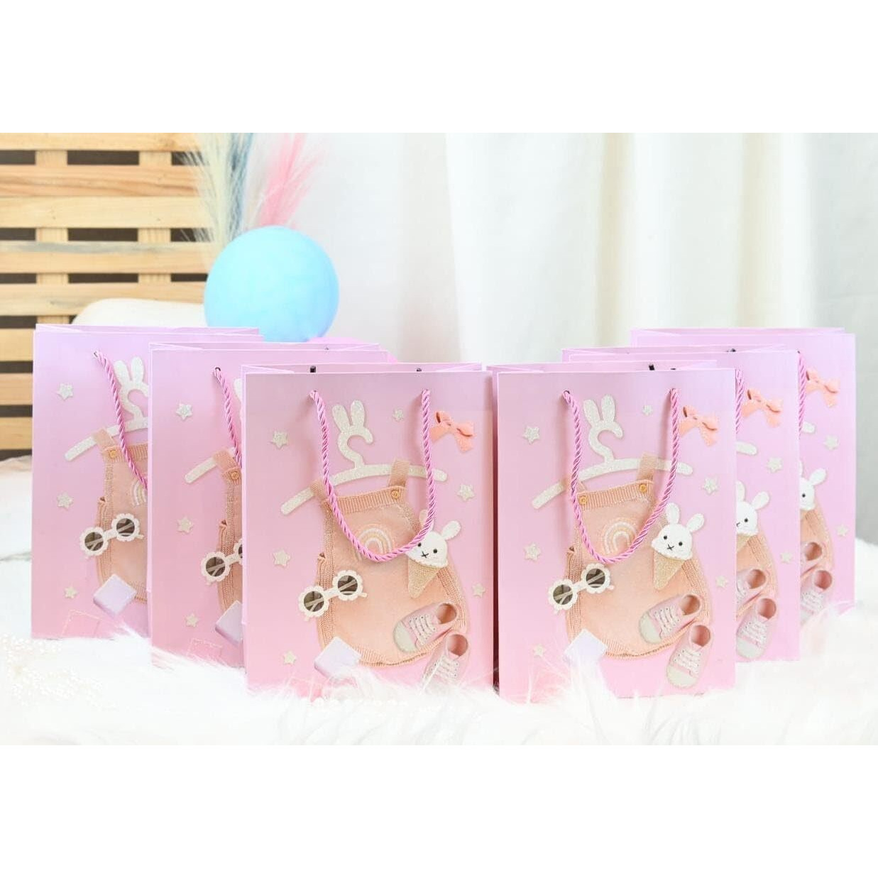 Satyam Kraft 6 Pcs Style Gift Bags With Handle Gift Paper Bag,Carry Bags,Shopping Gift Bag, Gift For Birthday Gifting, Marriage Return Gifts, Valentine Gift, Wedding, Engagement, Party, Presents, Season's Greetings (Big)(Pack Of 6) (Design 2)