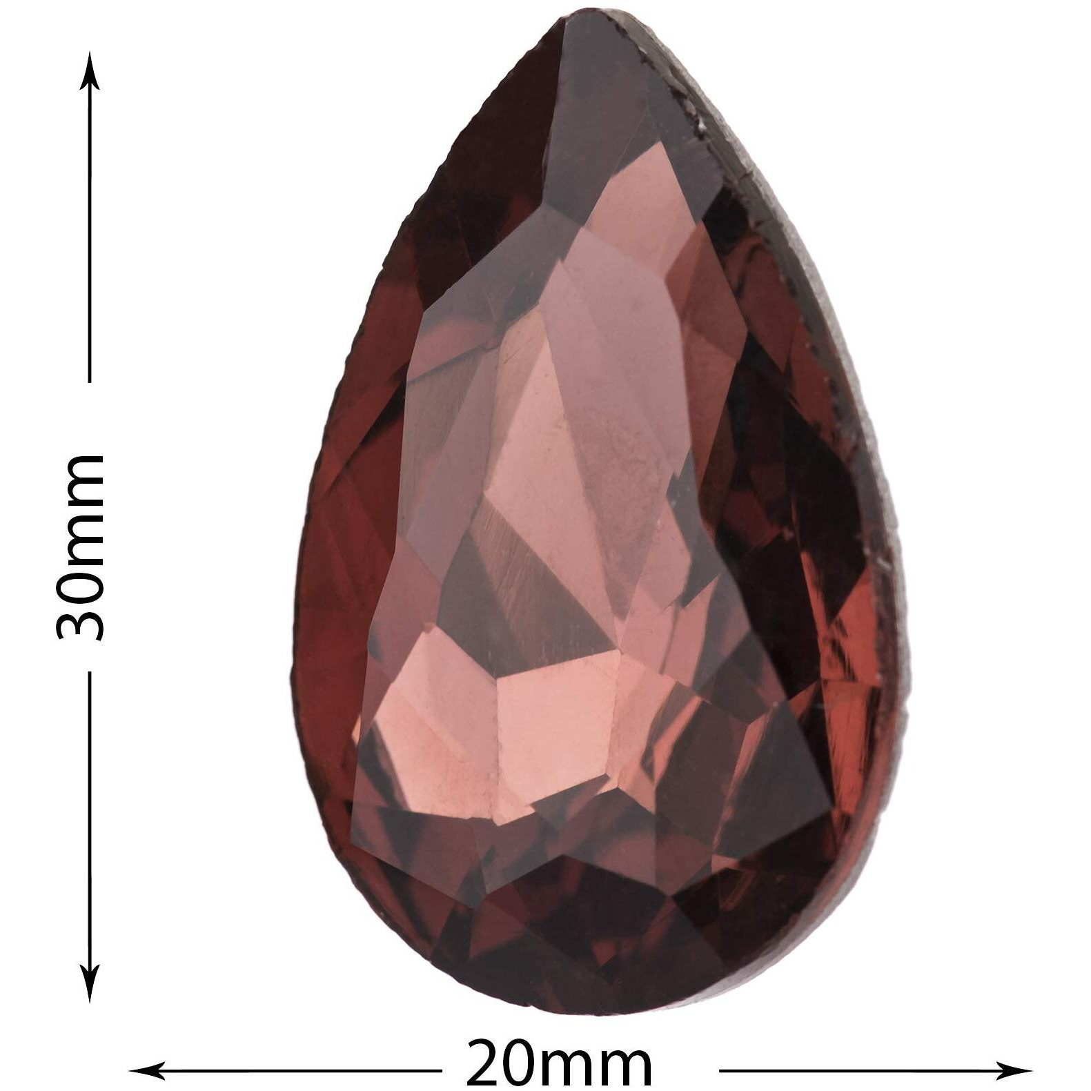 Diy Crafts Pack Of 4Pcs 10X4, Crystal Reddish Brown Color, 10Pcs/Lot 30Mmx20Mm Teardrop Shape Diy Jewellery Making (Pack Of 4Pcs 10X4, Crystal Reddish Brown Color)