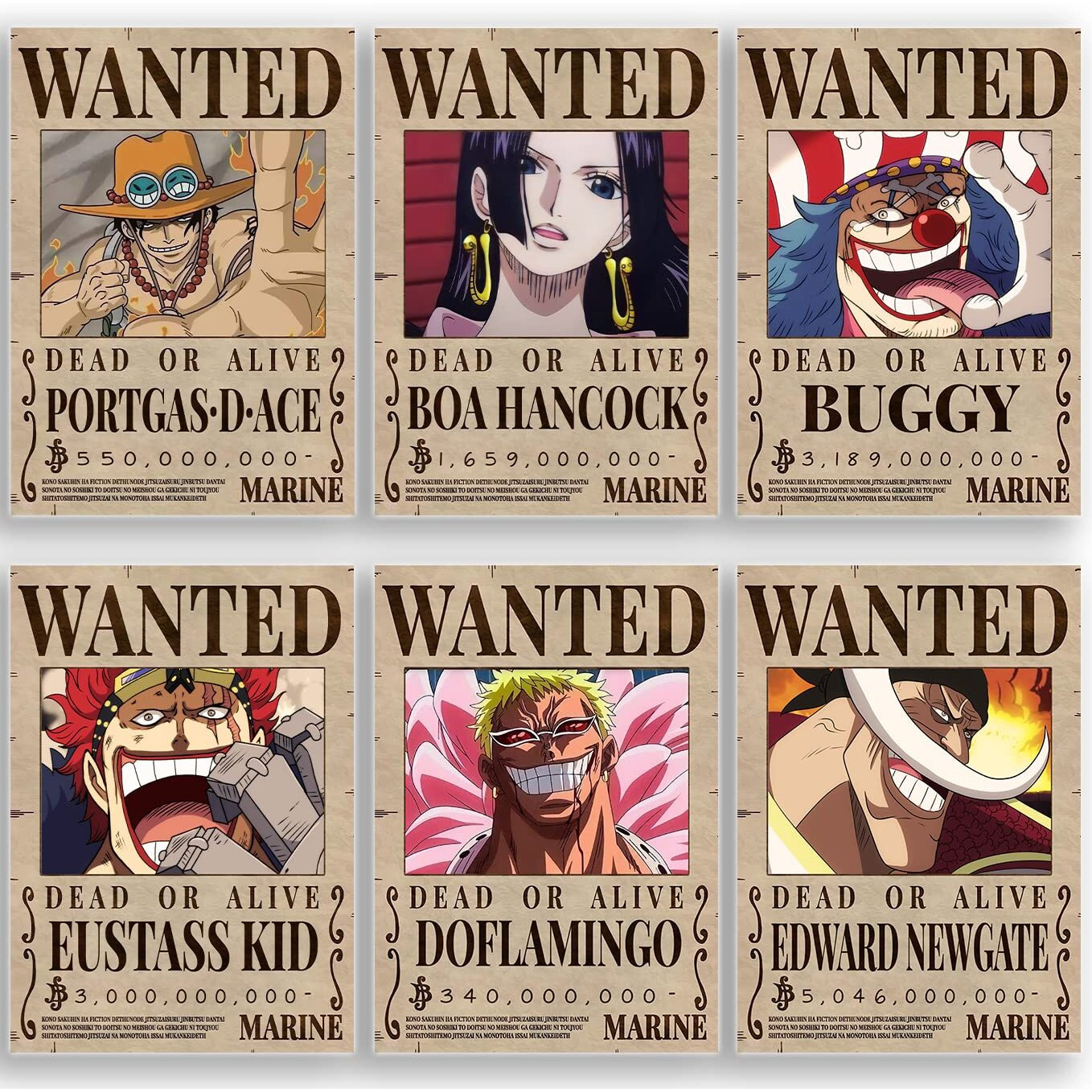 Soulabiti 20 Wanted One Piece Posters A4 Size (8.3 X 11.7 Inches) Luffy Gear 5 3 Billion Poster, Straw Hat Crew, Gold Roger, Shanks - Paper