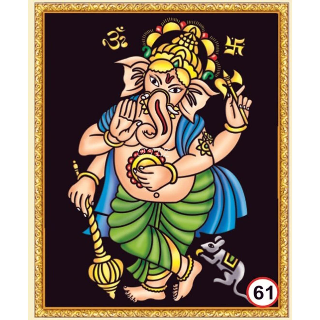 Tez Diy - Emboss Painting Kit, Dancing Ganesh, Medium(13X19 Inch), Design No. 61