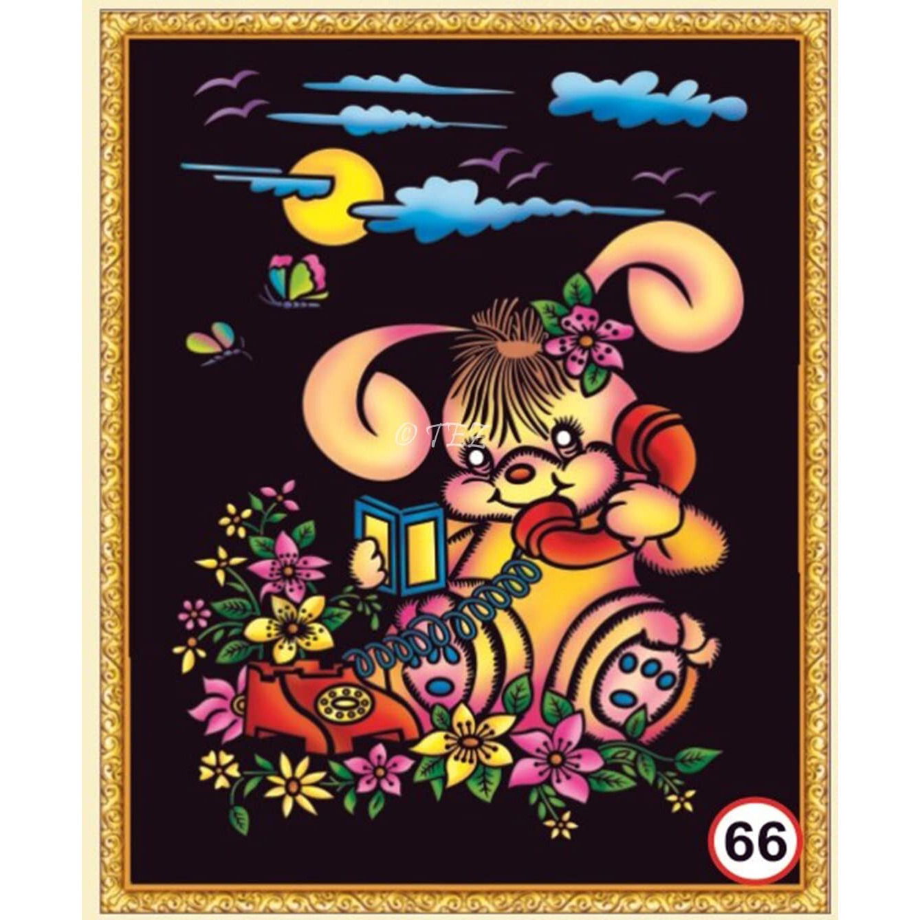 Tez Diy - Emboss Painting Kit, Doll, Medium(13X19 Inch), Design No. 66