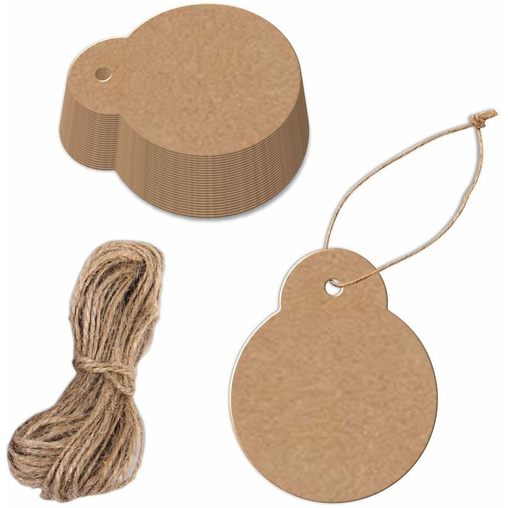 Cvanu 400Pcs Brown Kraft Paper Tag, Writable Tags, Double-Sided For Blessing Writing, Thanksgiving, Gift Tags_Size(2.8Inch X 2.4Inch)_C1