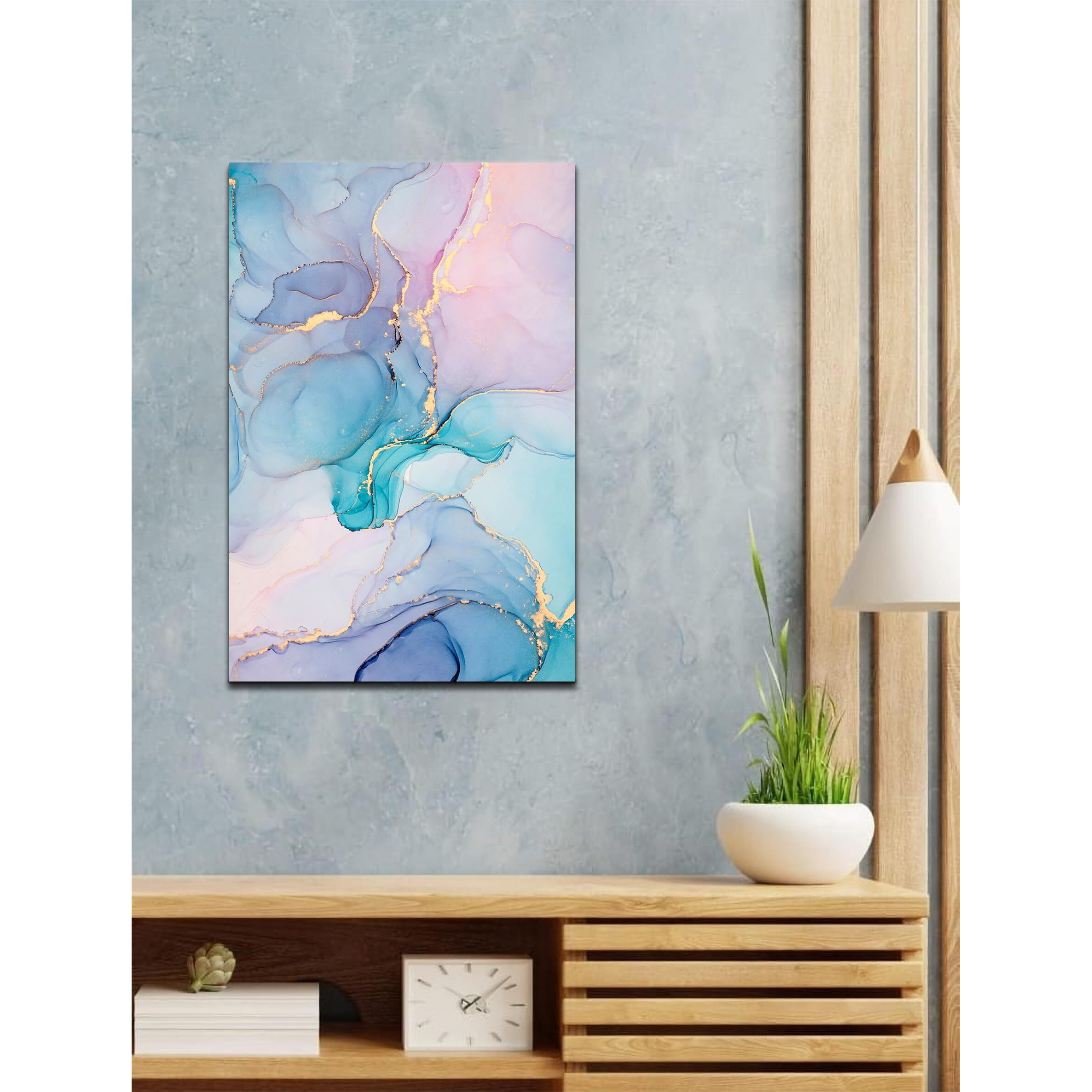 Aadee Craft Wooden Framed Abstract Art Vertical Painting For Living Room Bedroom Home Decor Hotel Office (Size 24X16 Inches With Frame) (Multi 2)