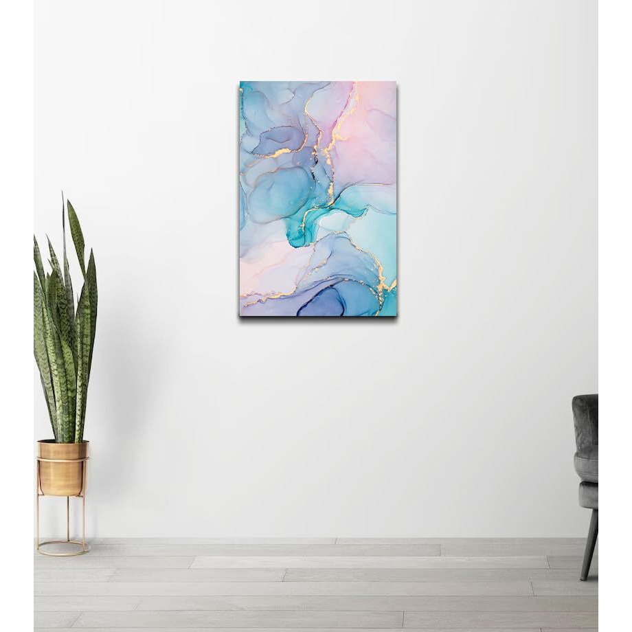 Aadee Craft Wooden Framed Abstract Art Vertical Painting For Living Room Bedroom Home Decor Hotel Office (Size 24X16 Inches With Frame) (Multi 2)