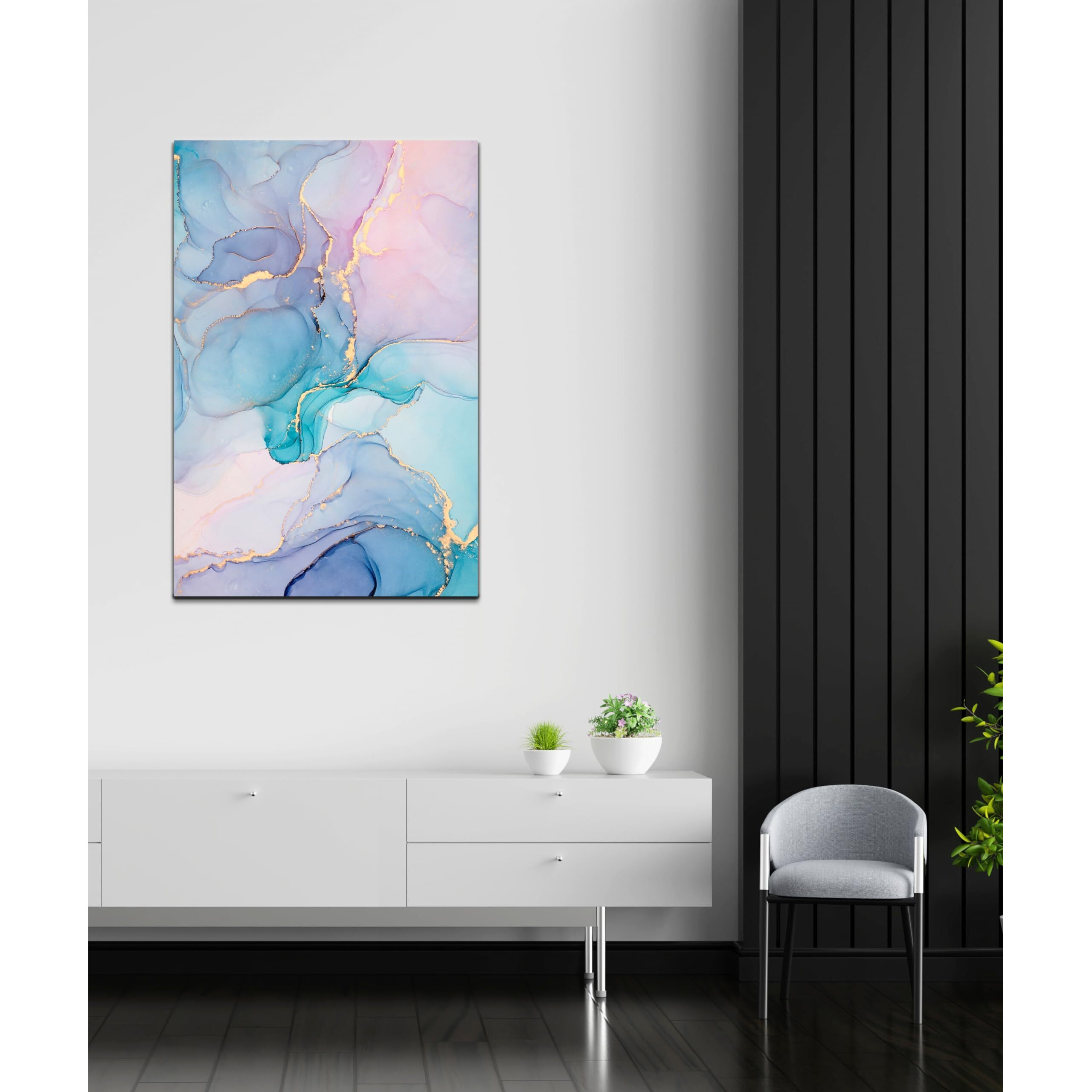 Aadee Craft Wooden Framed Abstract Art Vertical Painting For Living Room Bedroom Home Decor Hotel Office (Size 24X16 Inches With Frame) (Multi 2)