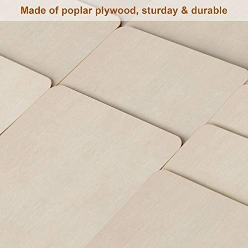 Tghu Unfinished Wood Pieces,25Pcs 5 X 5 Inch Blank Natural Wood Square, Cutouts Board For Diy Crafts Painting, Coasters, Decoration