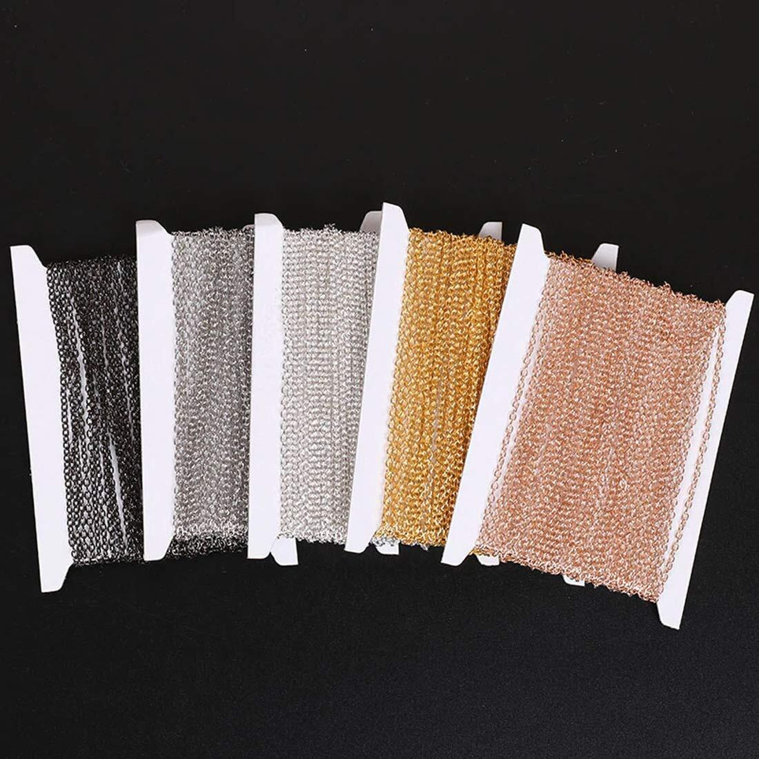 Diy Crafts Pack Of 20 Mtr 10X2, Rhodium Package Include As Title, 10M/Roll Diameter Mm Iron Metal Chains Bulk Neckla(Pack Of 20 Mtr 10X2, Rhodium Package Include As Title)