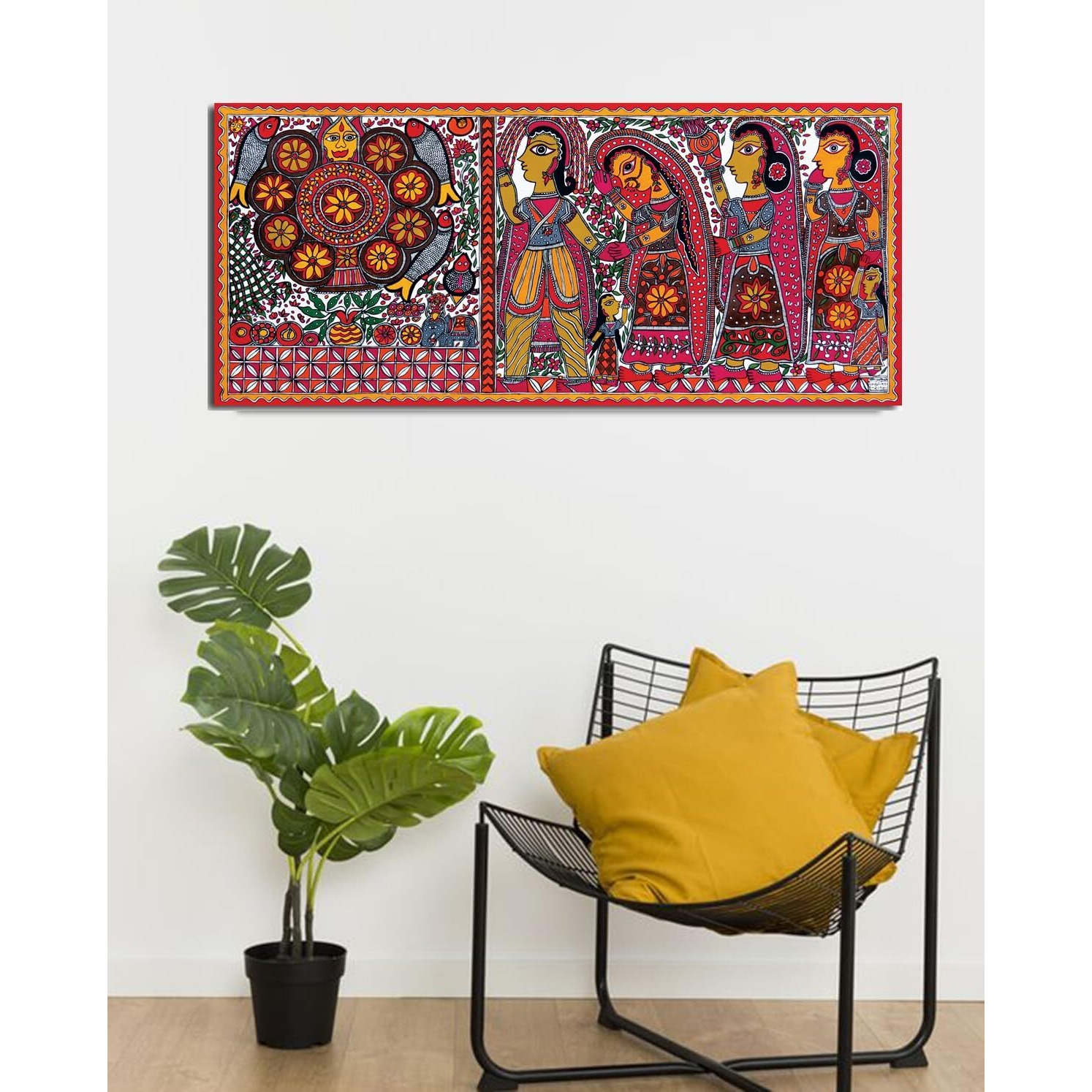 Pixelartz Canvas Paintings Madhubani Art Without Frame Modern Art Paintings For Home Decor Drawing Room Wall Paintings For Bedroom Living Room