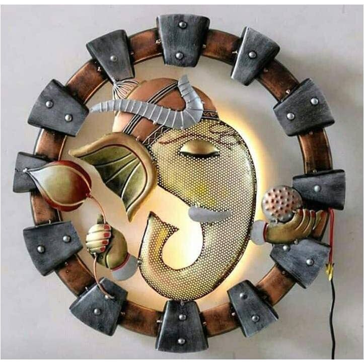 Krafti Deco Metal Iron (Peacock Led 3.5 Ft (Small)) Metal Abstract/Wall Sculptures/Wall Hanging/Wall Art Multicolor For Home Decoration/Living Room/Office/Cafe/Bedroom Etc.. Size (42 * 3 * 26 Inch - Multicolor) W037
