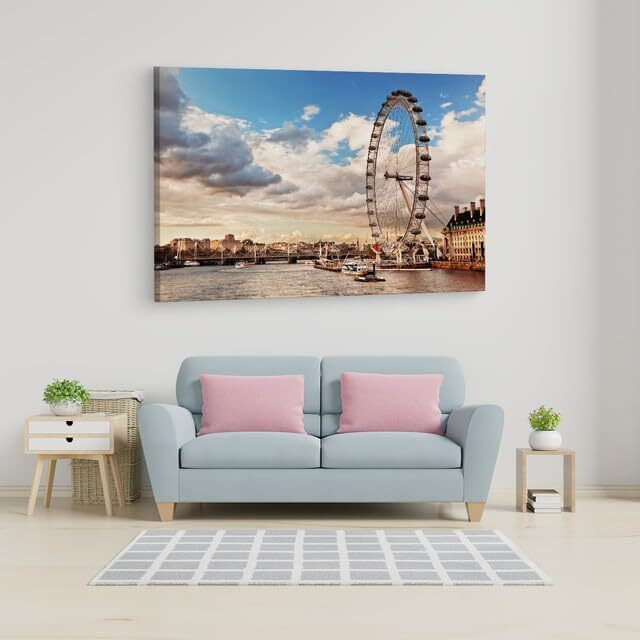 Truecanvas London Eye, Wooden Framed Canvas Paintings For Home Decor | Bedroom, Living Room,Wall Decoration | Hd Print Canvas | Wall Art Painting, Size 16 X 24 Inch