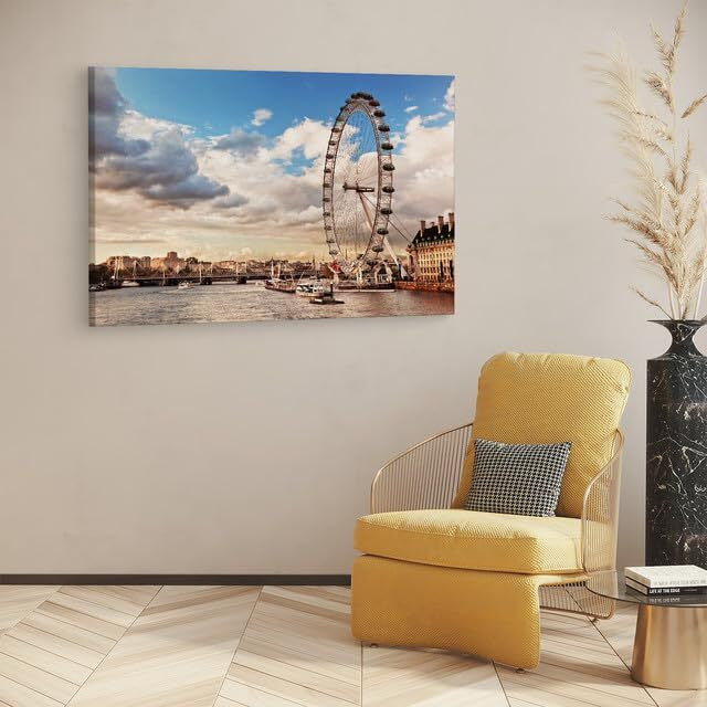 Truecanvas London Eye, Wooden Framed Canvas Paintings For Home Decor | Bedroom, Living Room,Wall Decoration | Hd Print Canvas | Wall Art Painting, Size 16 X 24 Inch