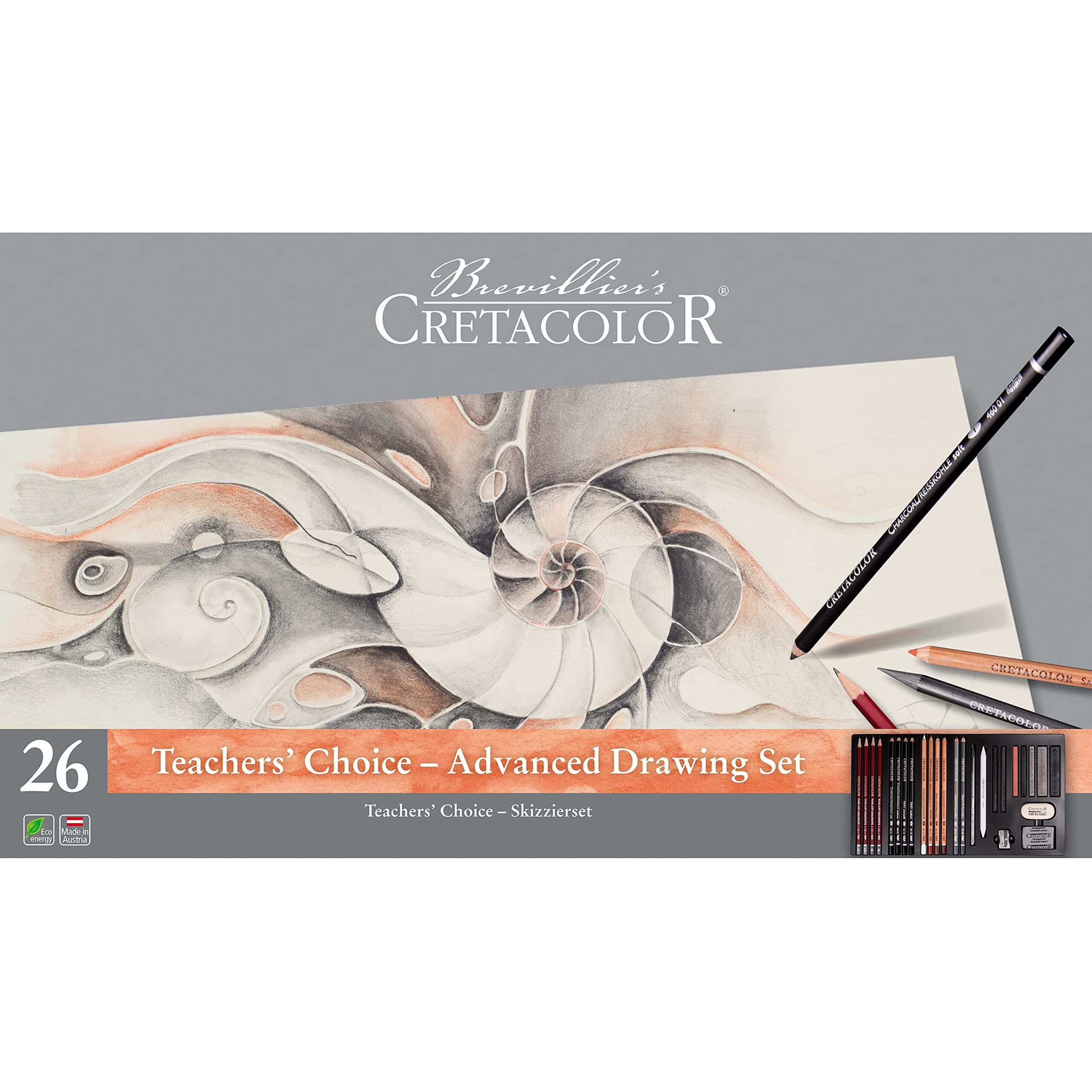 Cretacolor Teacher's Choice - Advanced Drawing Set Of 26,Black,Ex