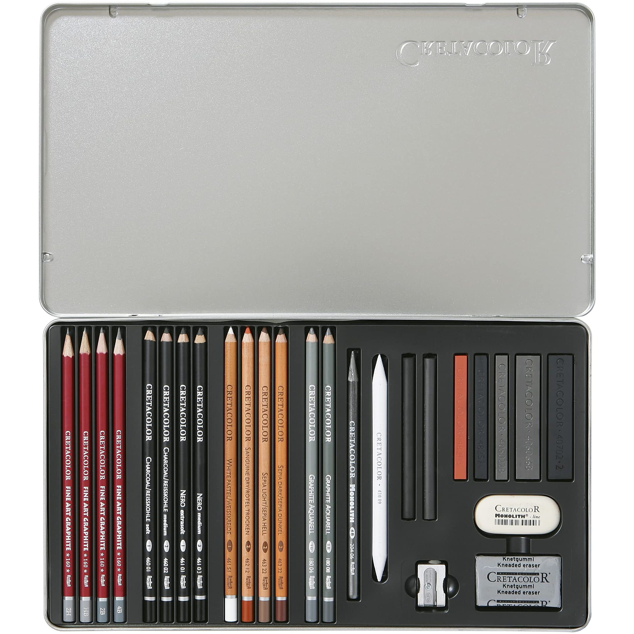 Cretacolor Teacher's Choice - Advanced Drawing Set Of 26,Black,Ex