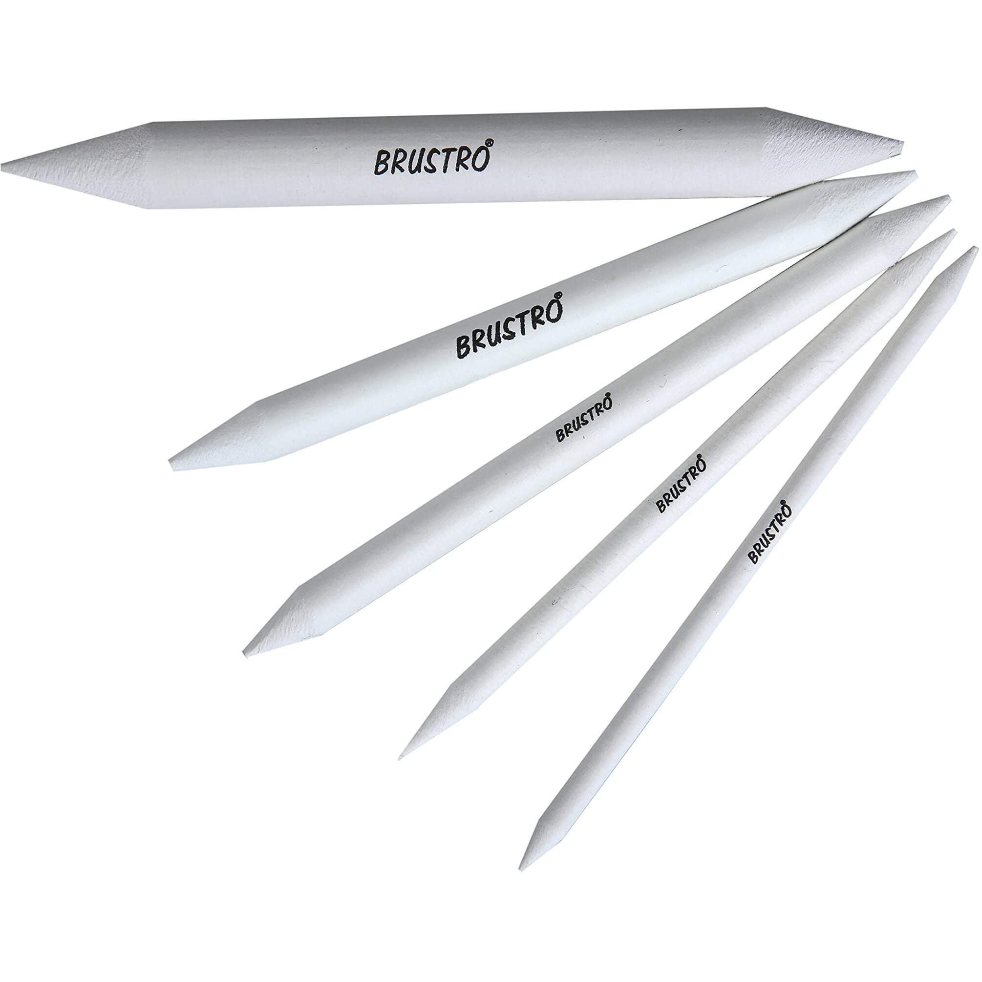 Brustro Blending Stump | Set Of 5 | White | Both End Pointed, Ideal For Students, Artist, Charcoal, Sketch, Drawing Tools, Smooth Blending, Mixing &Shading