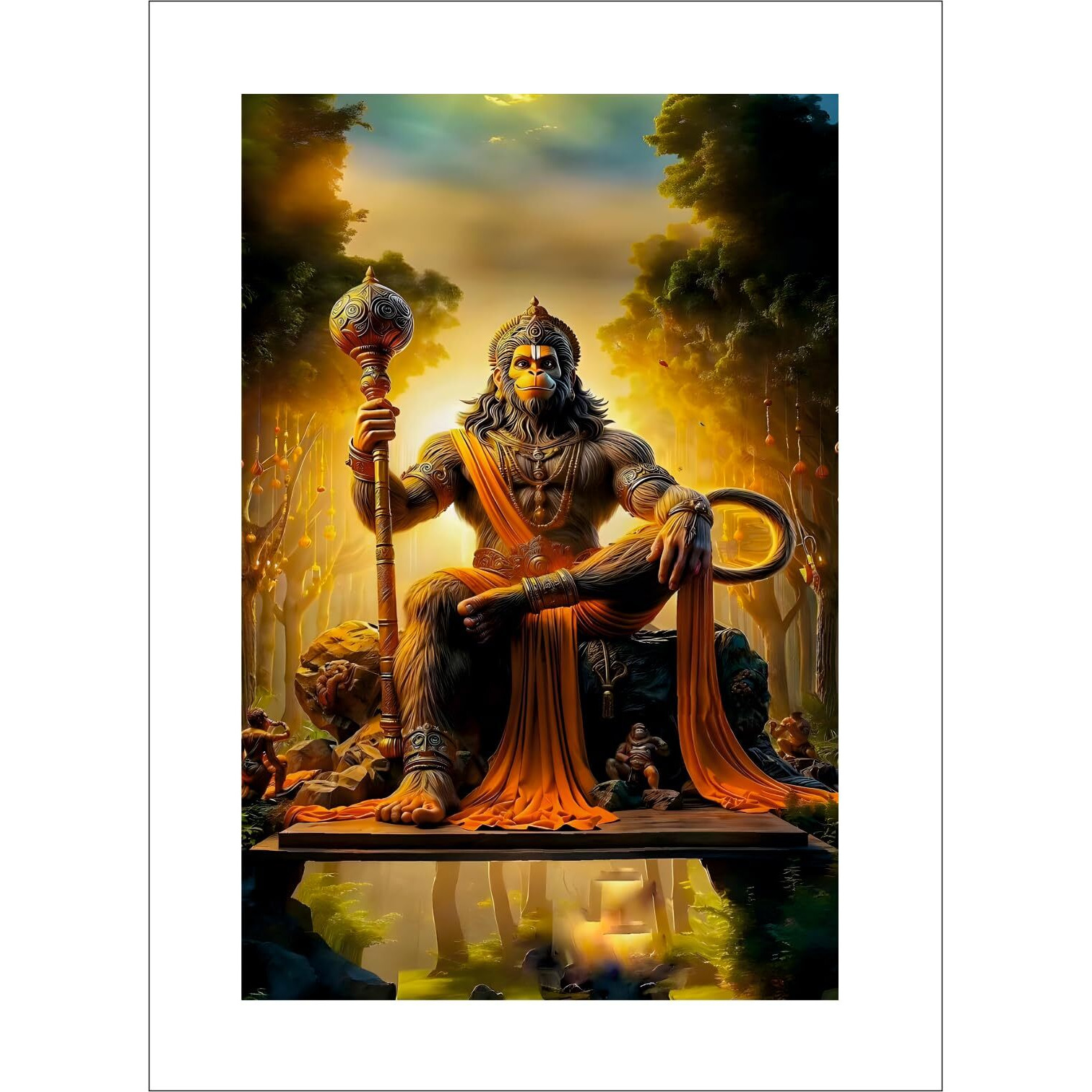 Anabia Decor Shree Veer Bajrang Bali Wall Poster For Livingroom, Bedroom, Office, Kidsroom (Size - 30 Cm X 45 Cm)