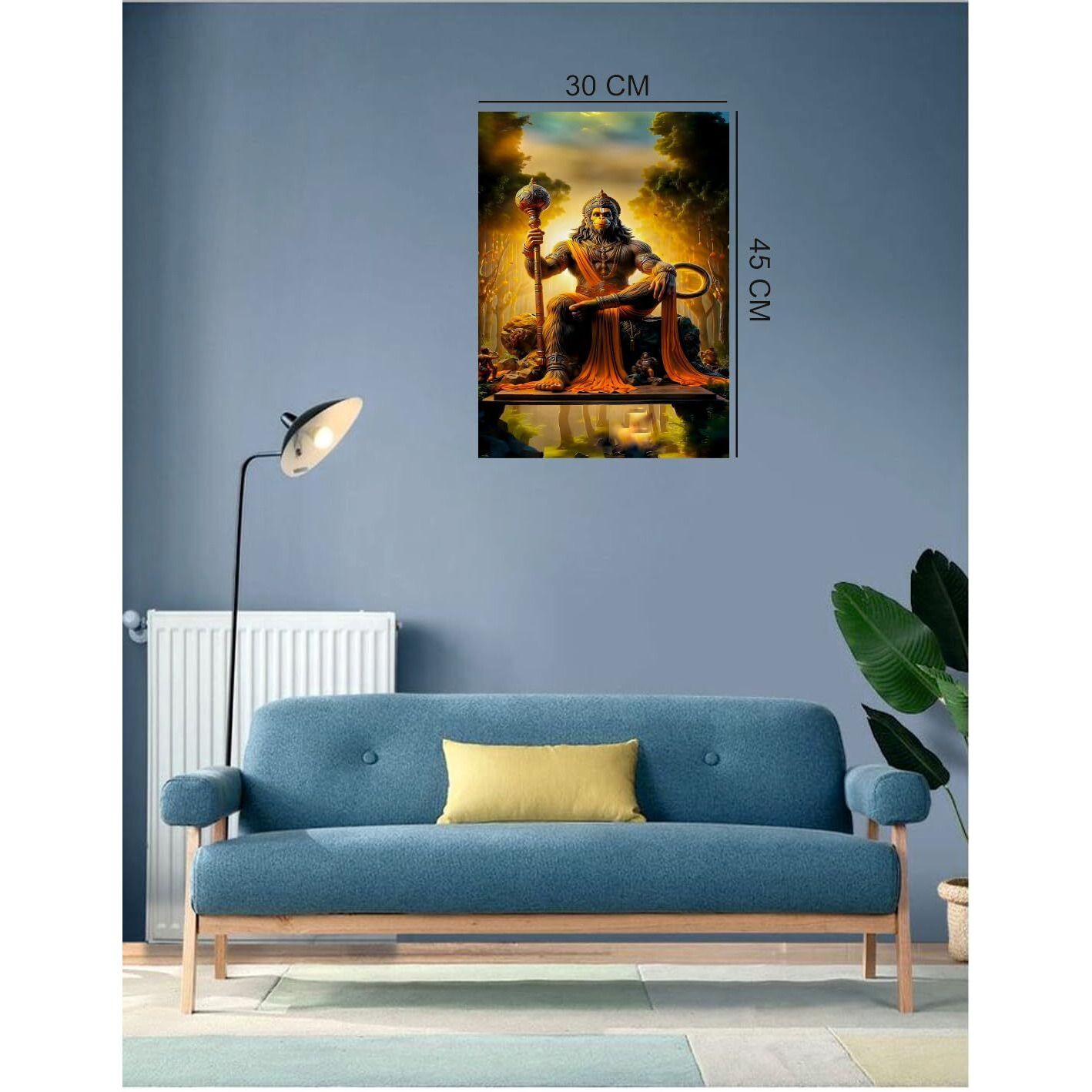 Anabia Decor Shree Veer Bajrang Bali Wall Poster For Livingroom, Bedroom, Office, Kidsroom (Size - 30 Cm X 45 Cm)