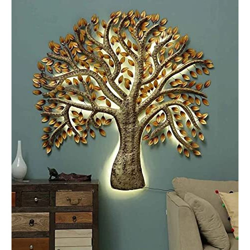 Kra Kraftee-Wall Sculptures (Master Tree Mini) Iron Wall Art For Living Room, Office, Cafe, Restaurant Etc. (36 * 3 * 29 Inch - Multicolor) W288 (B)