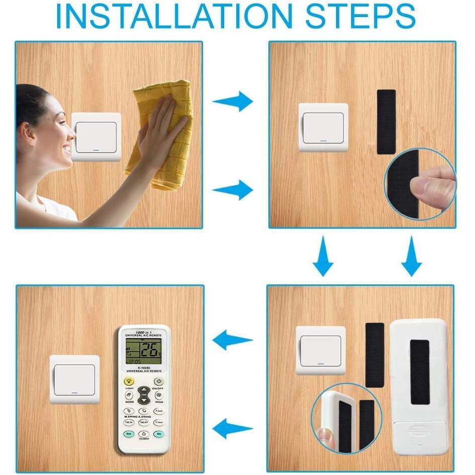 Mgnlr Hook Loop Strips Reclosable - Strong Back Adhesive Fasten For Home, Office Use - Instead Of Holes And Screws | Double Side Mounting Tape Industrial Strength Interlocking Tape (10 Pcs)