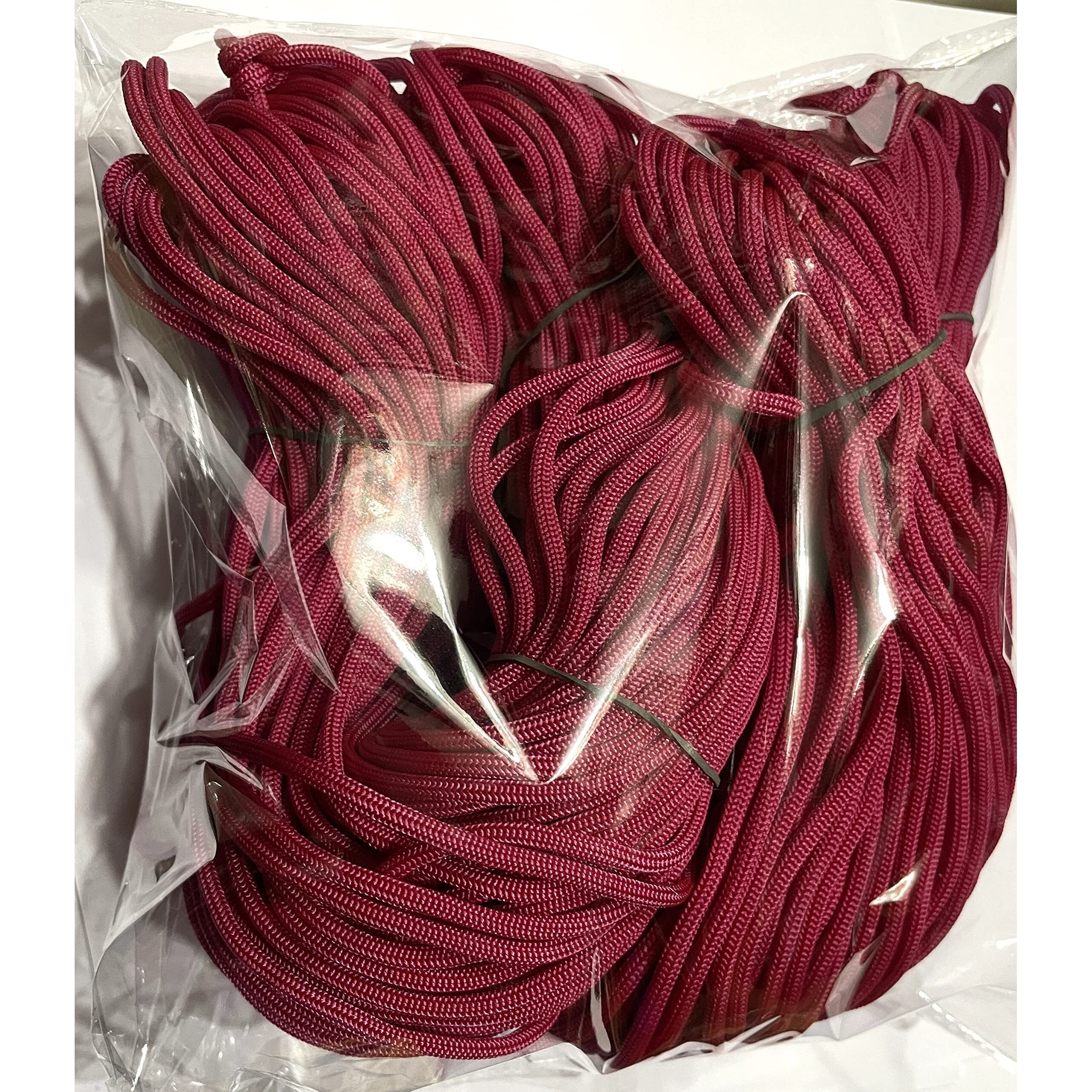 Omx 3Mm Thick Nylon Knot Macrame Beading Braided Thread Cord Rope Pp Dori, (120 Mtr (60 Mtr In 1 Bundle), Total 2 Bundles, Dk Pink