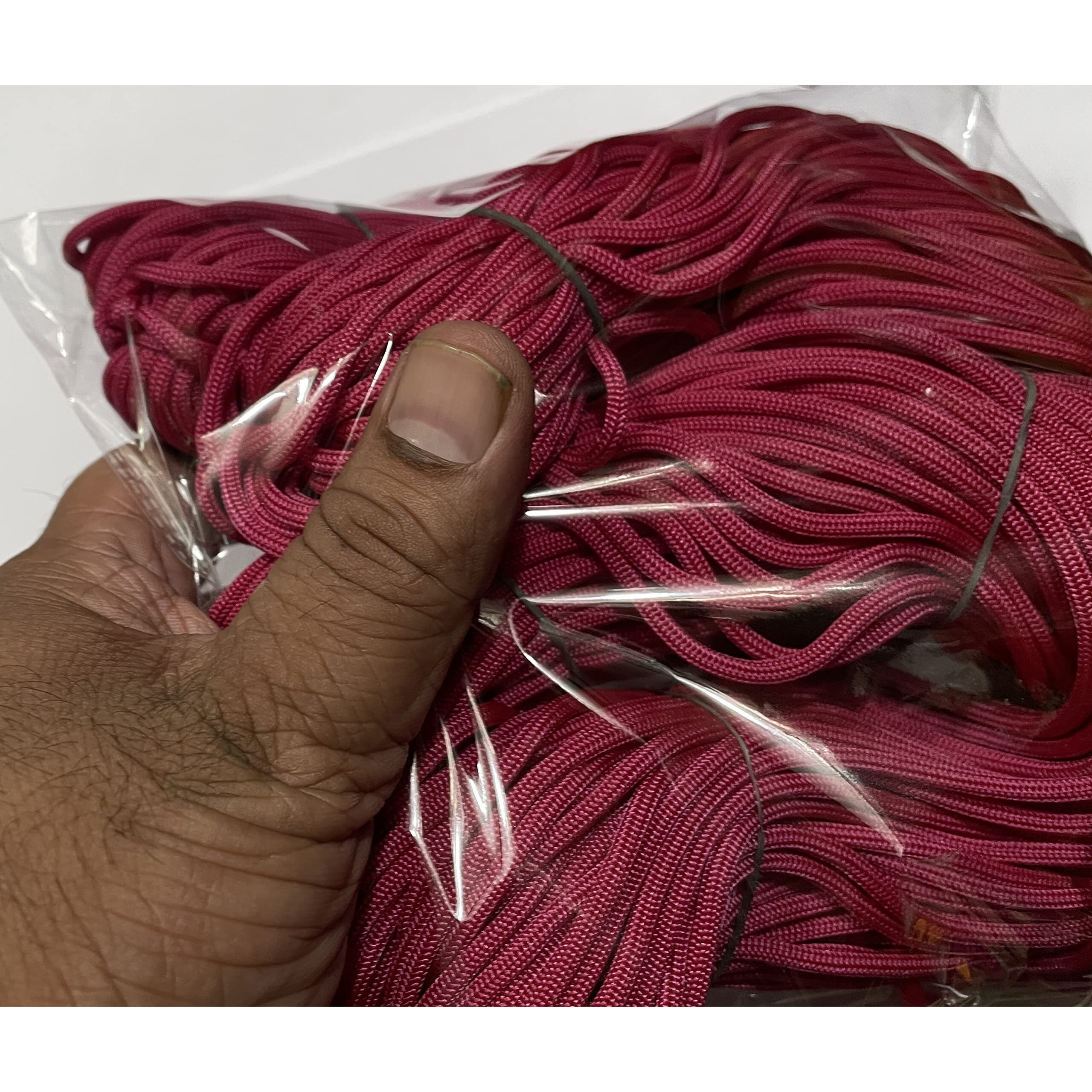 Omx 3Mm Thick Nylon Knot Macrame Beading Braided Thread Cord Rope Pp Dori, (120 Mtr (60 Mtr In 1 Bundle), Total 2 Bundles, Dk Pink